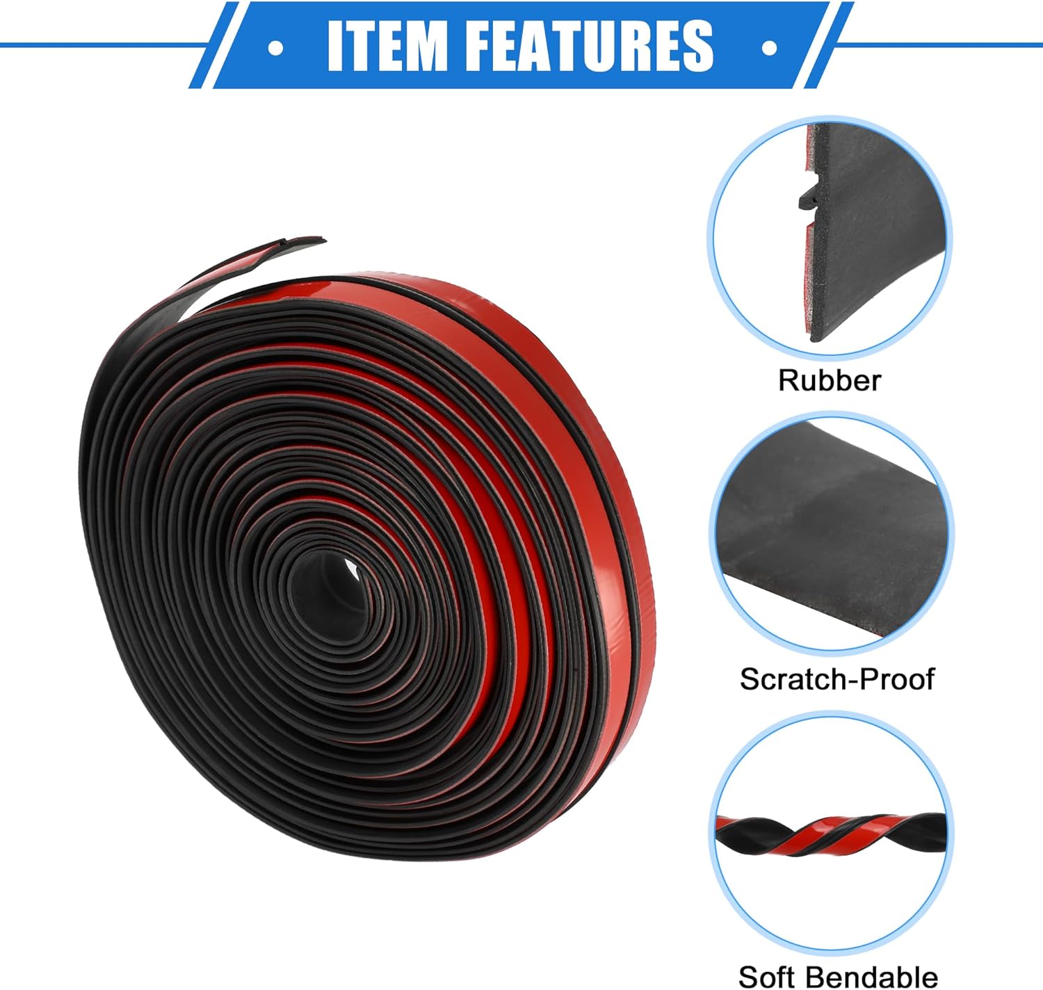 VekAuto Sello de tira de clima para parabrisas de automóvil, 1.181 in x 23.0 ft, tira universal para automóvil, camión, en forma de T, a prueba de