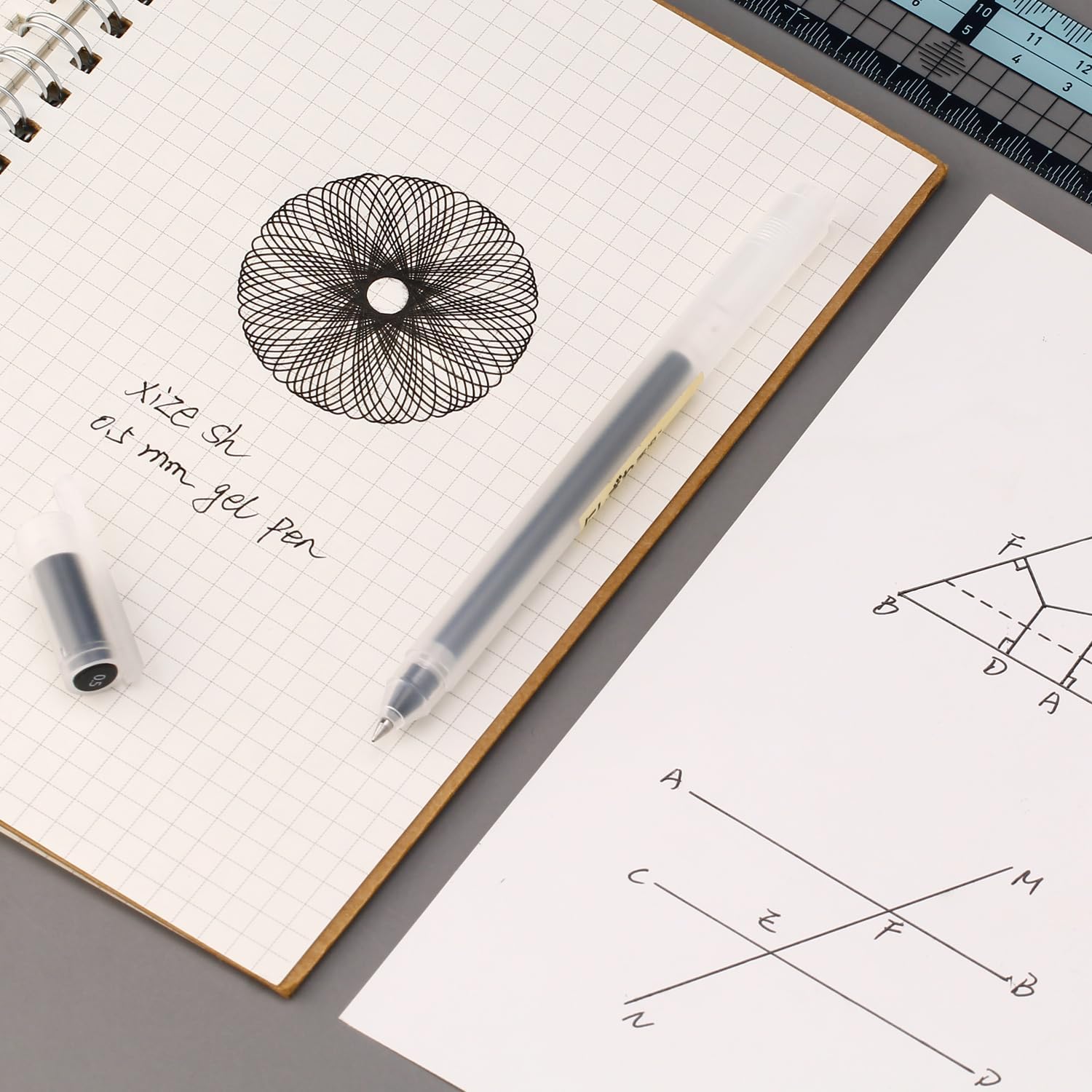 Bolígrafos de gel minimalistas de estilo japonés de 0.020 in, punta fina, paquete de 12 bolígrafos de tinta negra para oficina, escuela, papelería