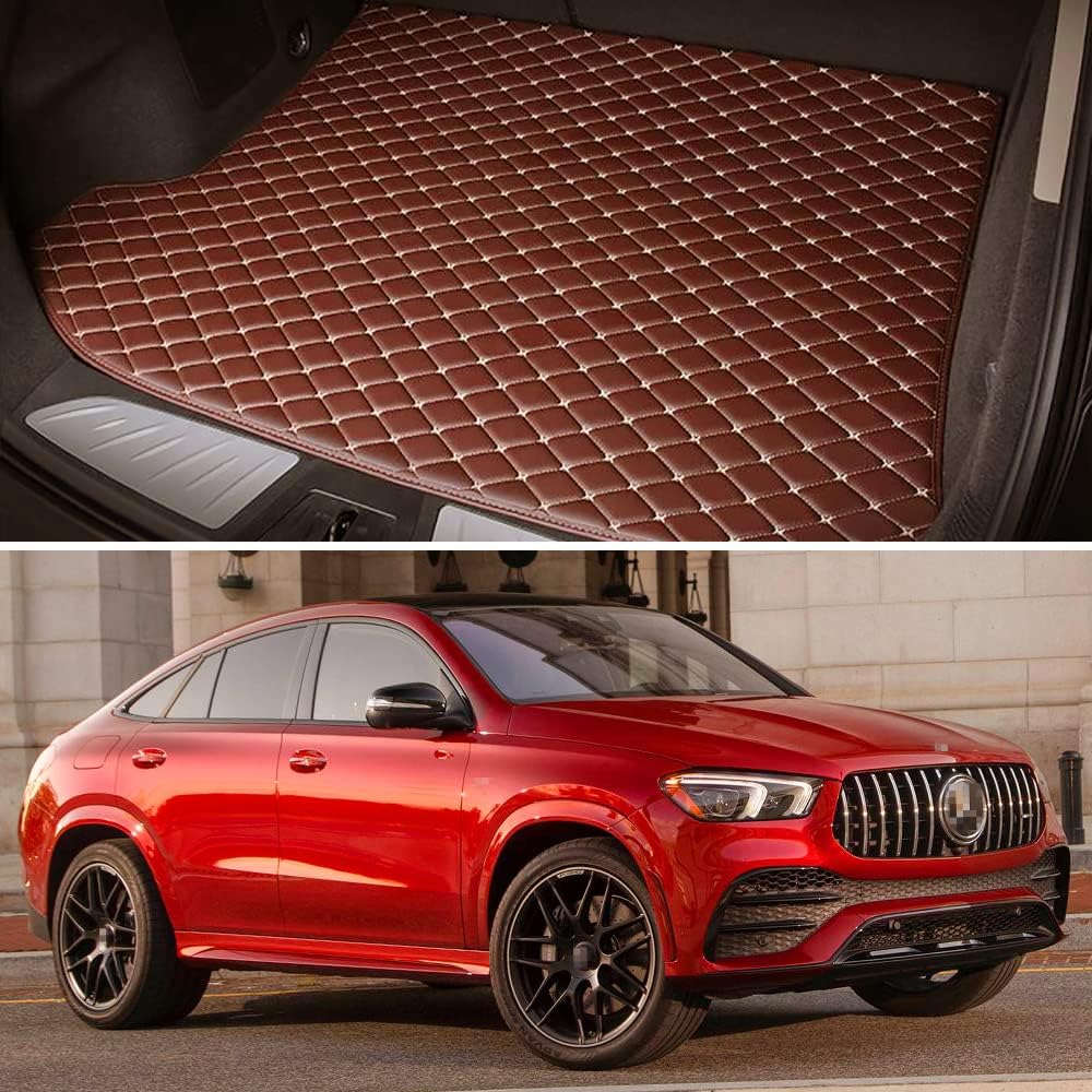 Tapete para maletero de automóvil, ajuste personalizado, compatible con Mercedes-Benz Clase GLE Coupé GLE450 GLE53 GLE63S 2021-2022 (marrón con