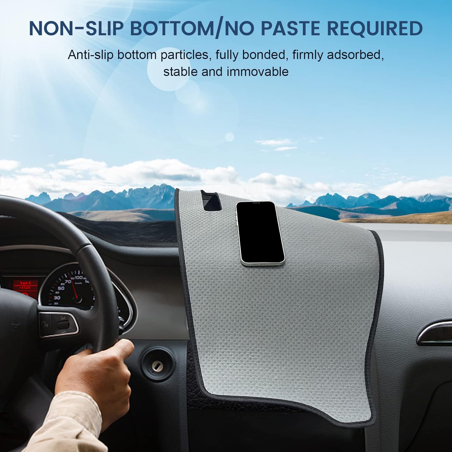 Rilsen Cubierta de salpicadero de ajuste personalizado para Acura MDX 2022 2023 sin HUD, protector antideslizante para salpicadero, parasol sin