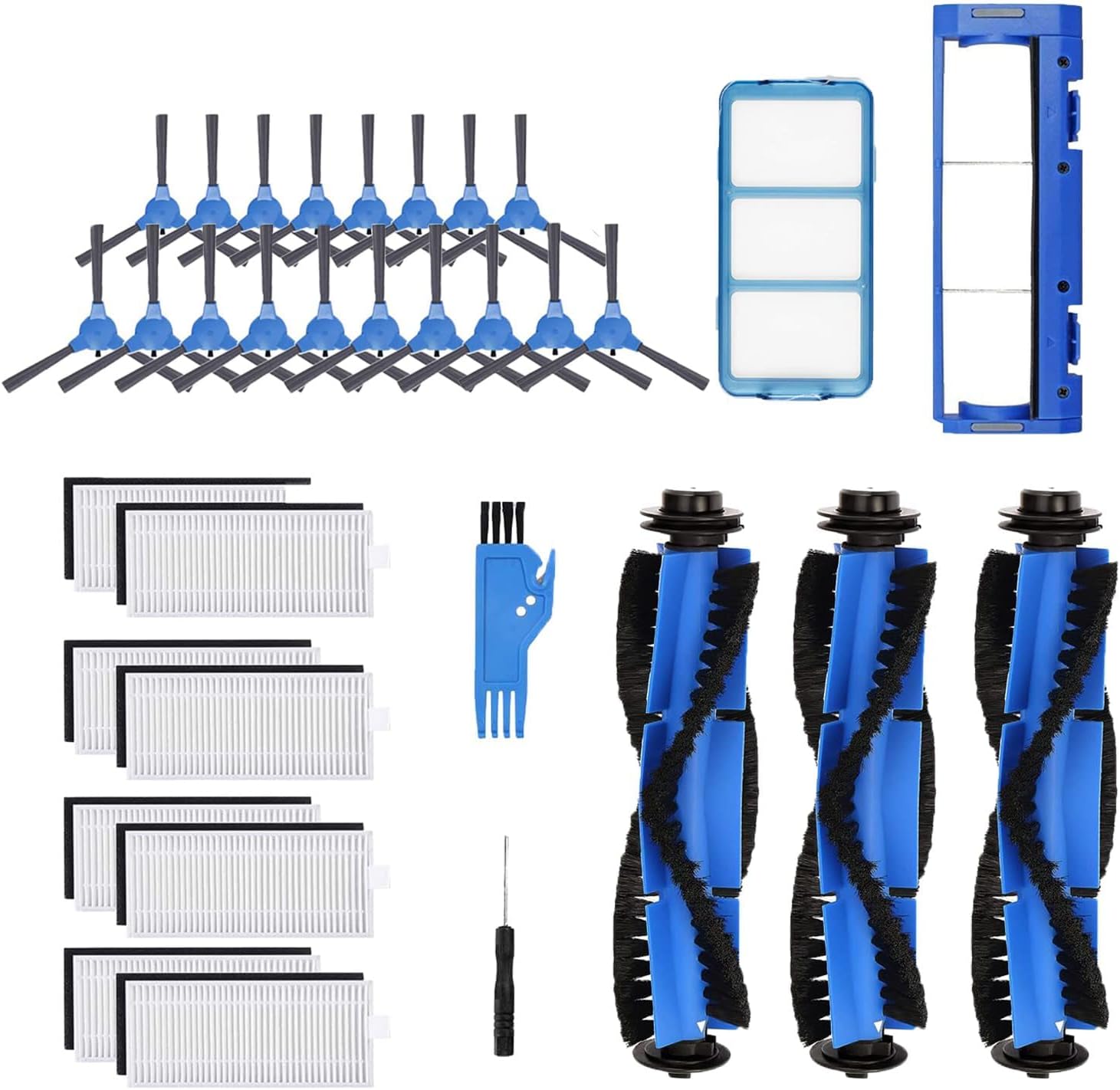 Paquete de 33 piezas de repuesto compatibles con Eufy RoboVac 11S, RoboVac 30, RoboVac 30C, RoboVac 15C, RoboVac 12, RoboVac 35C, accesorios