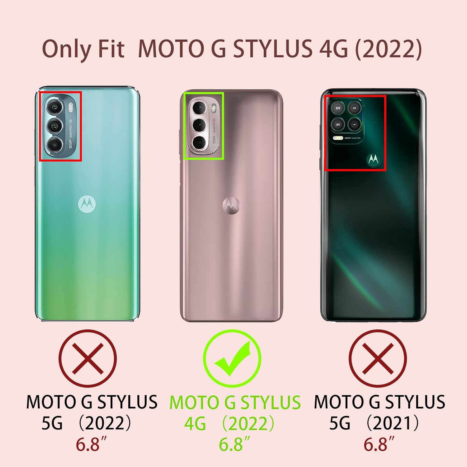 nancheng Funda cuadrada para Motorola Moto G Stylus 4G 2022 con anillo para niñas y mujeres, con correa de soporte, diseño de flores de mandala,