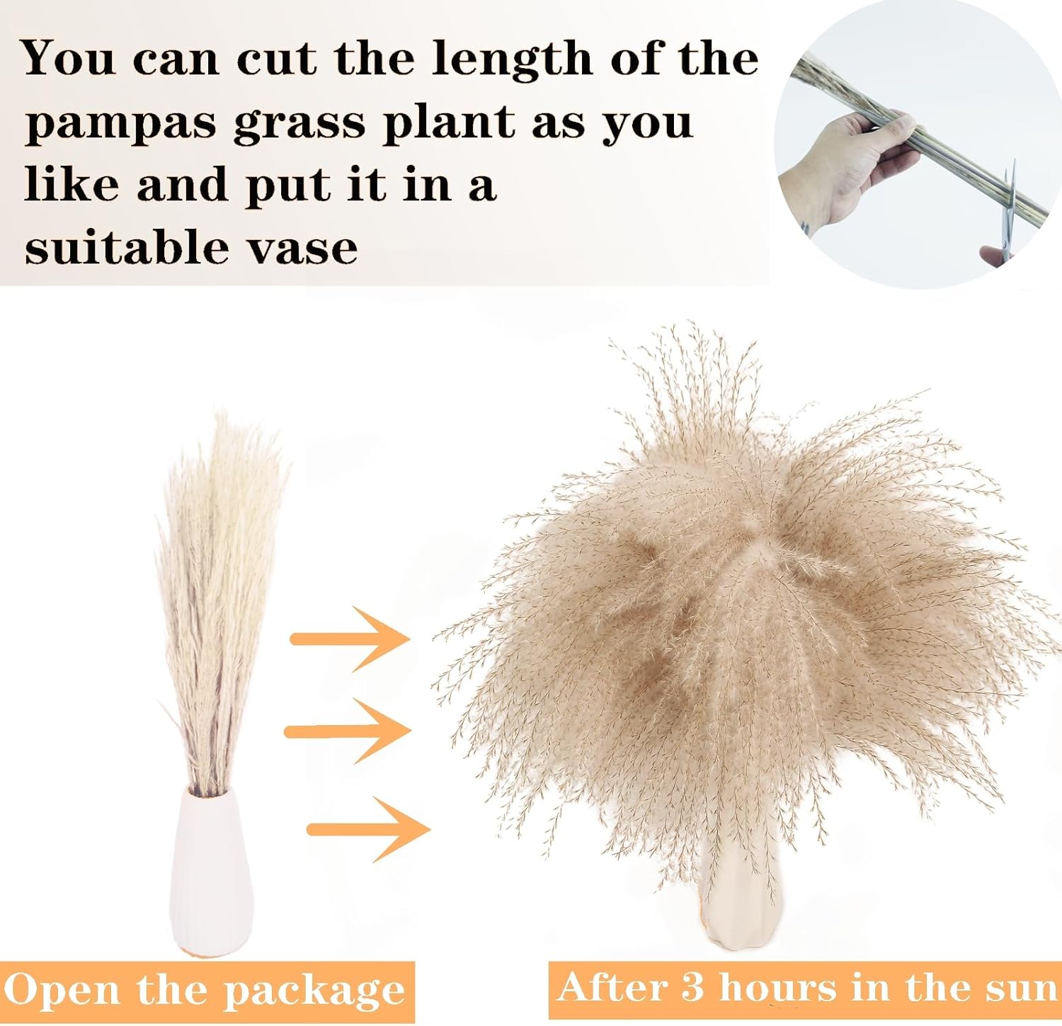 Decoración de hierba seca de las pampas, 120 piezas de hierba de las pampas con colas de conejo, ramo de hierba de caña para bodas, flores bohemias,