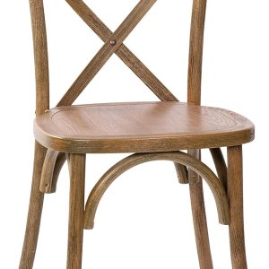 Flash Furniture Paquete de 2 sillas Advantage raspadas a mano con respaldo en X natural oscuro Flash Furniture Paquete de 2 sillas Advantage raspadas a mano con respaldo en X natural oscuro