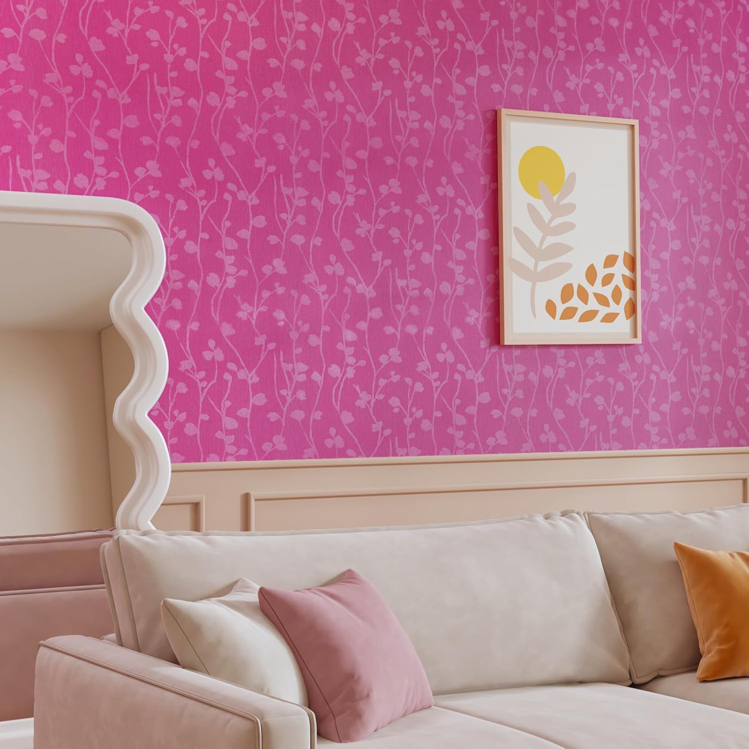 CRE8TIVE Papel tapiz de color rosa para pegar y despegar, papel adhesivo rosa sedoso para gabinetes, impermeable, autoadhesivo, extraíble, papel