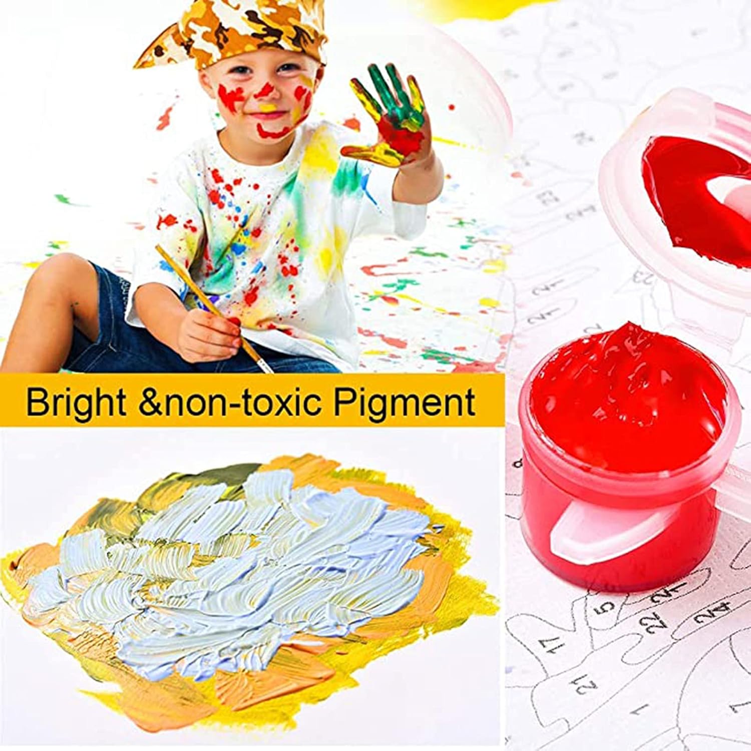 Tucocoo Kits de pintura por números de búho lindo lienzo de 16 x 20 pulgadas, pintura al óleo digital para adultos con pinceles y pigmento acrílico,