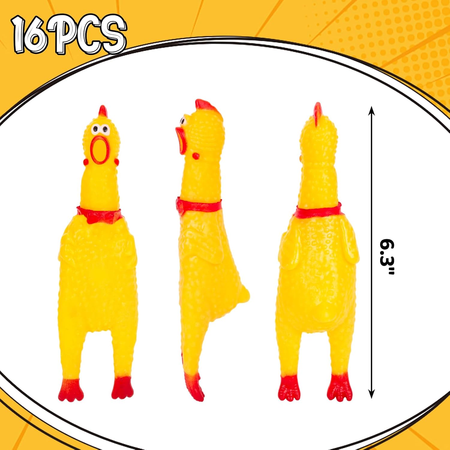 AMOR PRESENT Pollo de goma chirriante, pollos de goma gritando, juguetes para niños, regalos de fiesta, juguetes de broma, juguetes para perros,