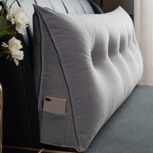 ZZYK Almohada triangular para cabecero, cojín triangular de color sólido, almohada de descanso en cama de lectura, almohada extraíble con soporte de ZZYK Almohada triangular para cabecero, cojín triangular de color sólido, almohada de descanso en cama de lectura, almohada extraíble con soporte de