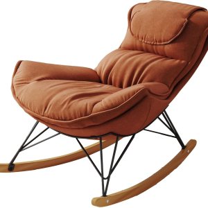 Mecedora para interiores, sofá individual de ocio, mecedora de terciopelo suave con cojín de asiento desmontable y lavable, cómoda silla de lectura Mecedora para interiores, sofá individual de ocio, mecedora de terciopelo suave con cojín de asiento desmontable y lavable, cómoda silla de lectura