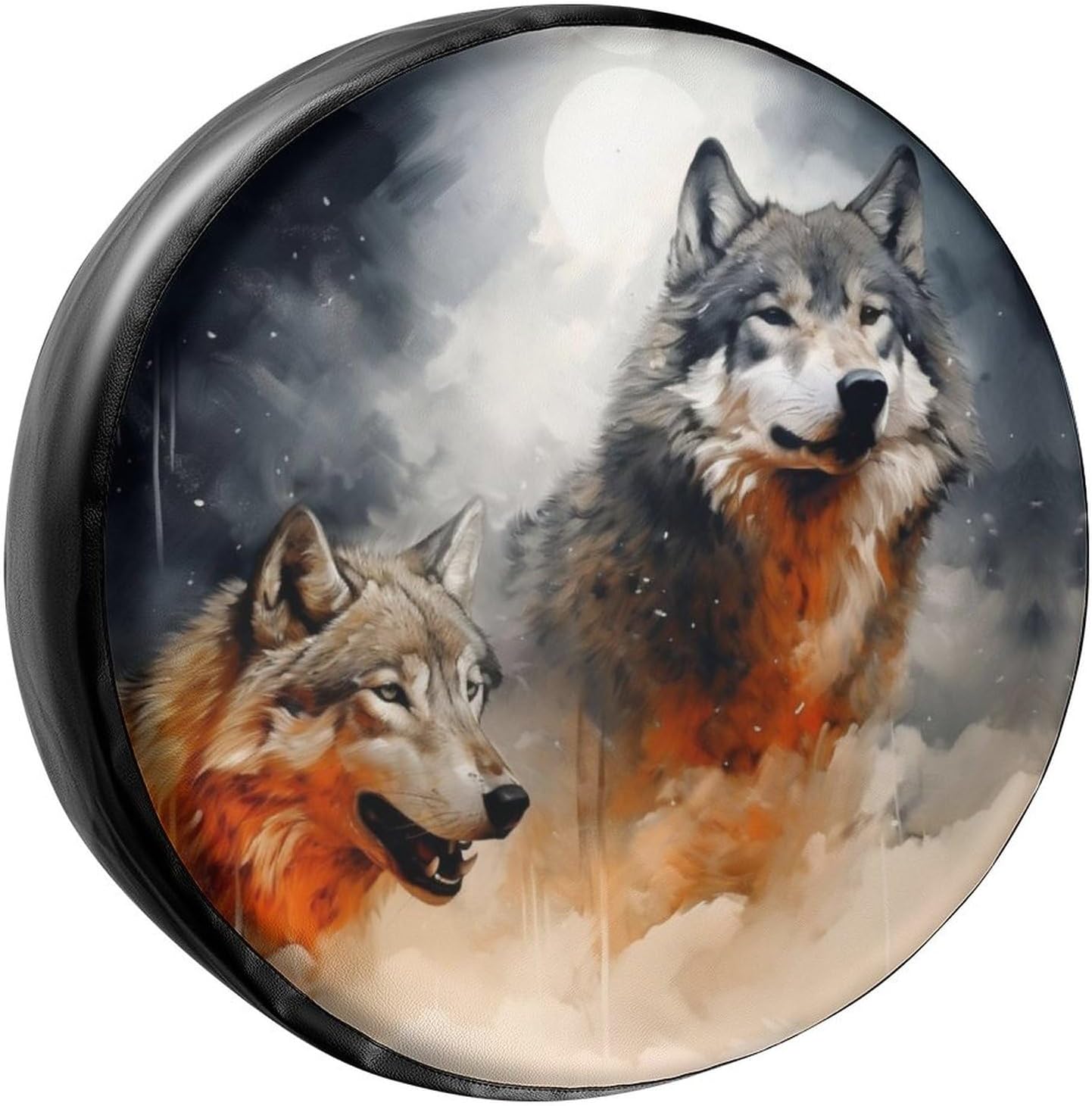Foruidea Wolf – Cubierta de neumático de repuesto de cuero sintético para ruedas, para remolques, vehículos recreativos, SUV y muchos vehículos, 16