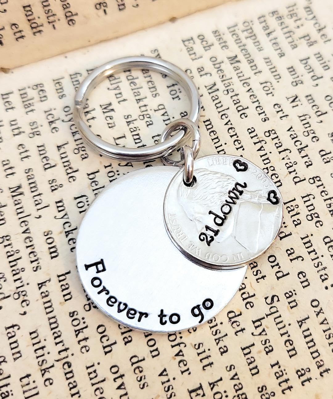 2003 Nickel Key Chain for Your Traditional 21st Anniversary 21 Down and Forever To Go