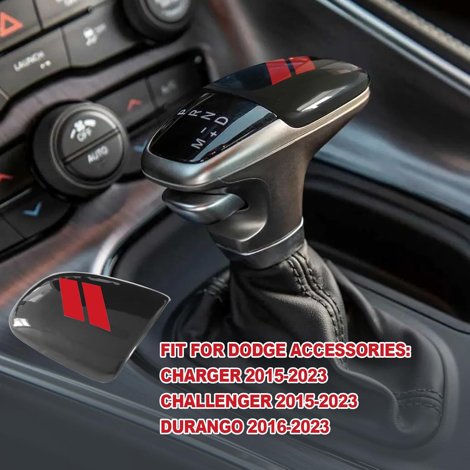 Pomo de palanca de cambios de plástico ABS para decoración interior, protector de palanca de cambios, compatible con accesorios Dodge Charger