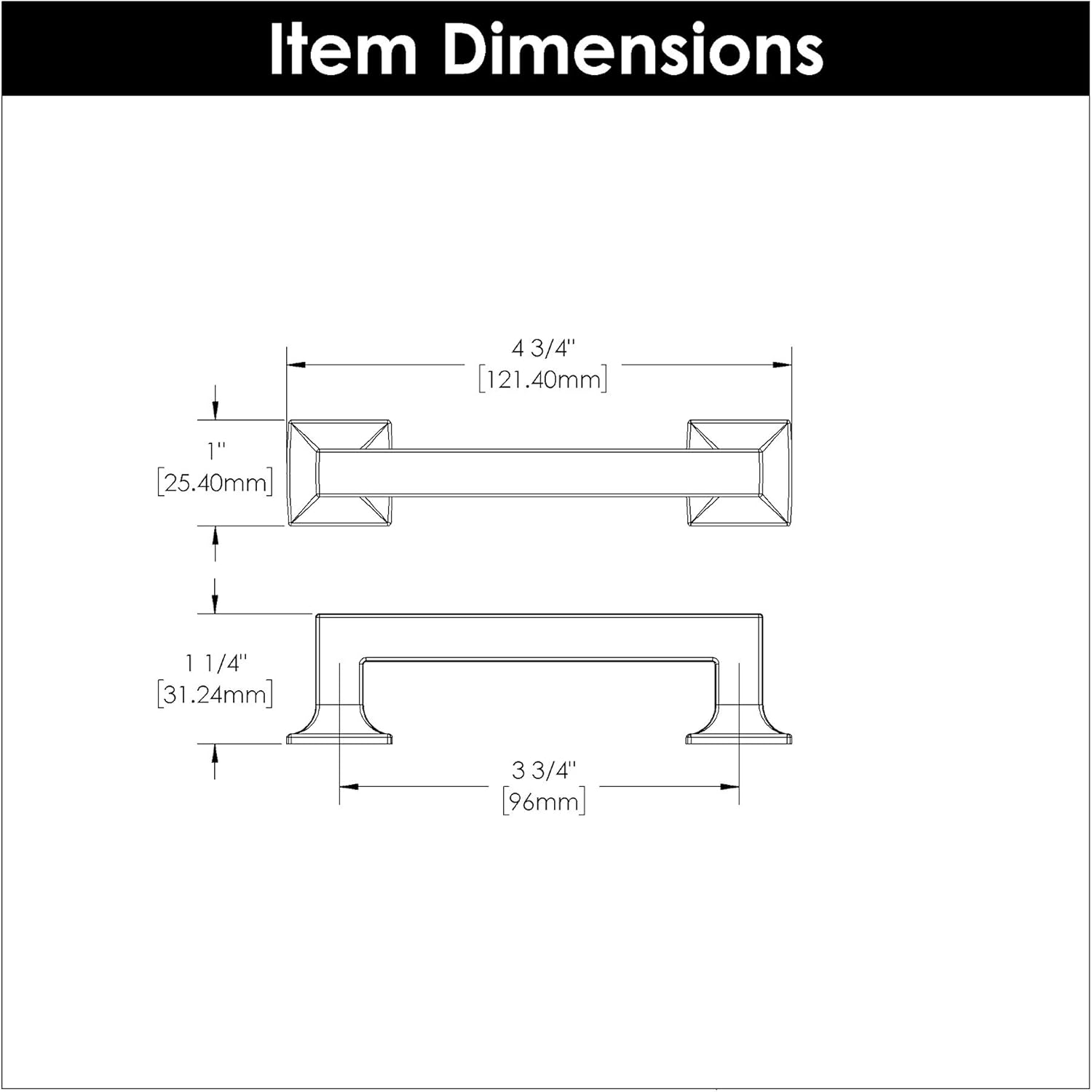Hickory Hardware Paquete de 10 tiradores de gabinete de cocina de núcleo sólido, manijas de gabinete de lujo, accesorios para puertas y cajones de