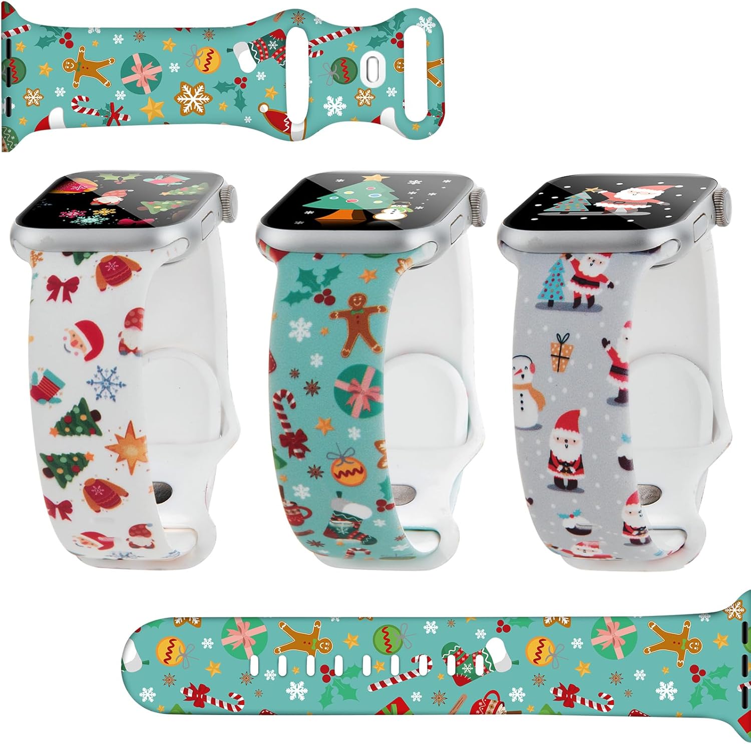 Correa de Navidad compatible con Apple Watch de invierno para mujer, paquete de 3 unidades Ultra de 1.496 pulgadas, 1.575 pulgadas, 1.614 pulgadas,