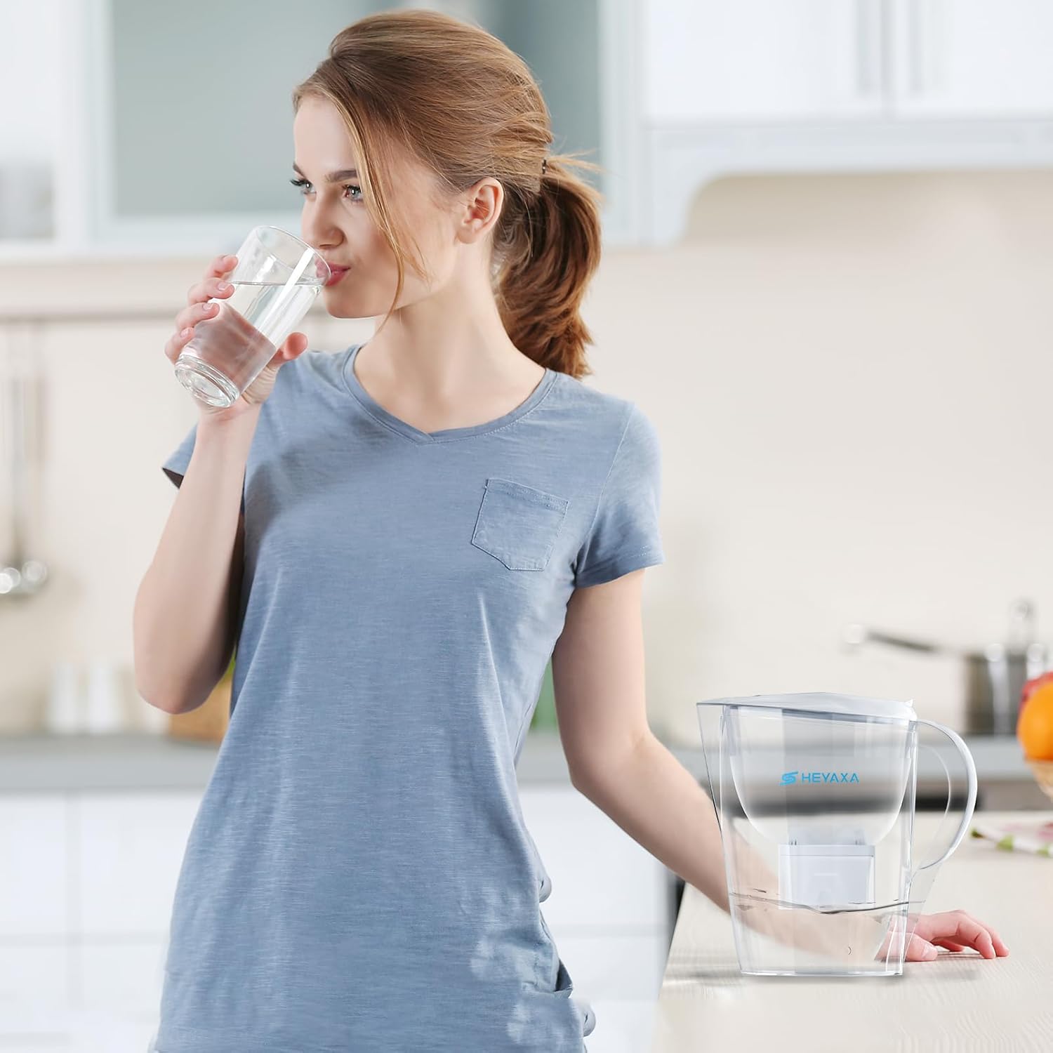 Jarras de filtro de agua para agua potable y de grifo, capacidad de 10 tazas, sin BPA, elimina flúor, cloro, plomo, productos químicos para siempre