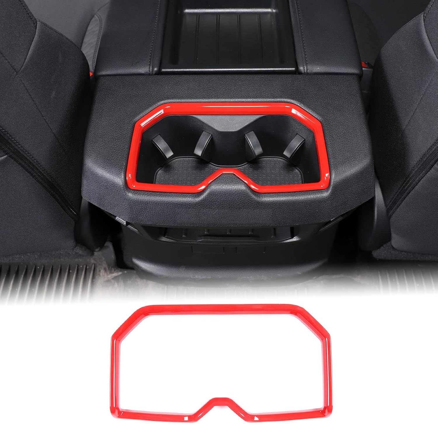 Reposabrazos central para asiento trasero de automóvil, cubierta de marco compatible con Toyota TundraSequoia 2022-2023 Soporte para taza de consola