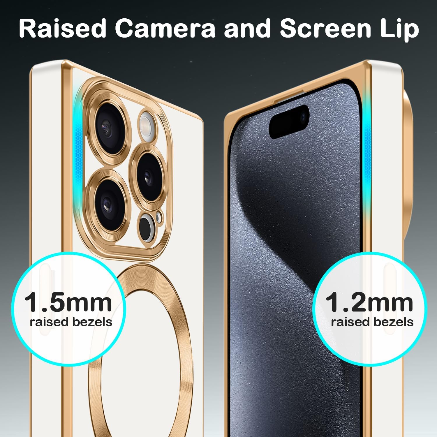 PSIOXY Funda magnética cuadrada para iPhone 15 Pro compatible con Magsafe compatible con carga inalámbrica protección a prueba de salpicaduras TPU