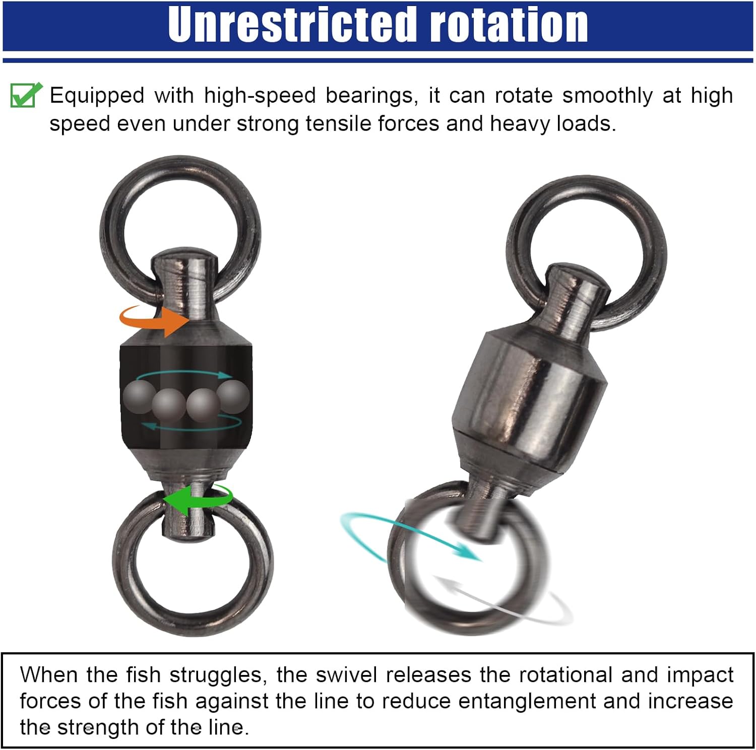 MAFIMOEA – 15-25 piezas de rodamientos de bolas de pesca, conectores giratorios de acero inoxidable, anillo de soldadura sólido de alta resistencia,