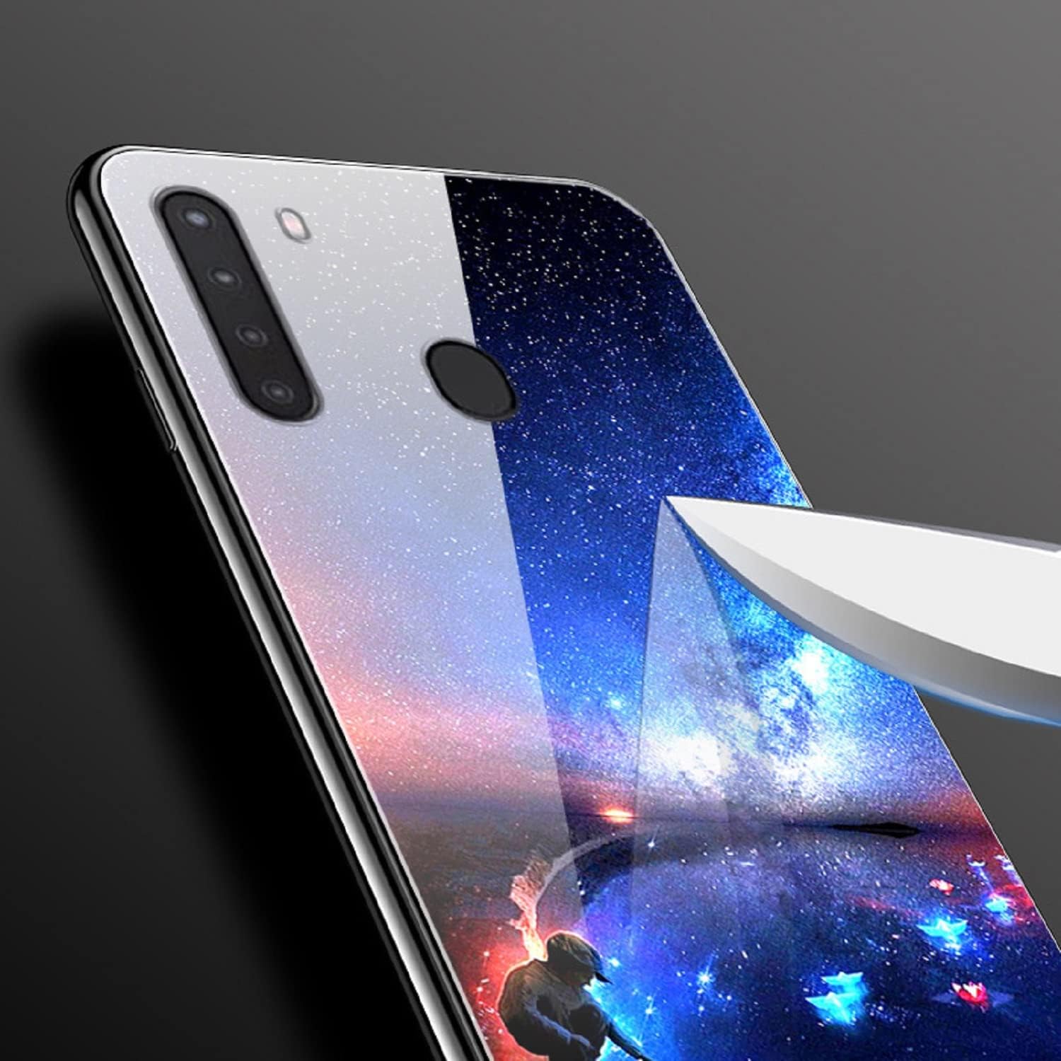 Funda de vidrio templado con foto personalizada para OPPO R17 Find X2 X3 F17 F9 A72 Reno 8 7 6 Realme 8 Pro, personaliza la imagen 9H parte trasera