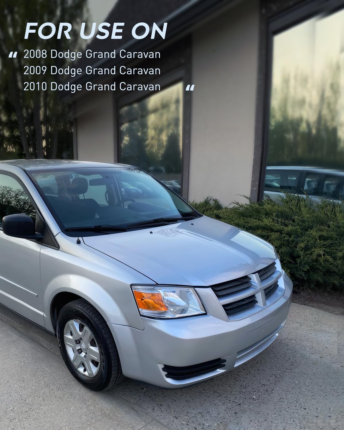 Nilight Conjunto de faros delanteros para Dodge Grand Caravan 2008, 2009, 2010, repuesto para faros delanteros cromados, reflector ámbar, lado del