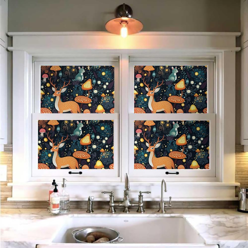 VistaPalette Papel tapiz autoadhesivo de 18 x 236 pulgadas, diseño de hadas, animales, bosque, ciervo, ratón, hongos, hongos, papel de contacto