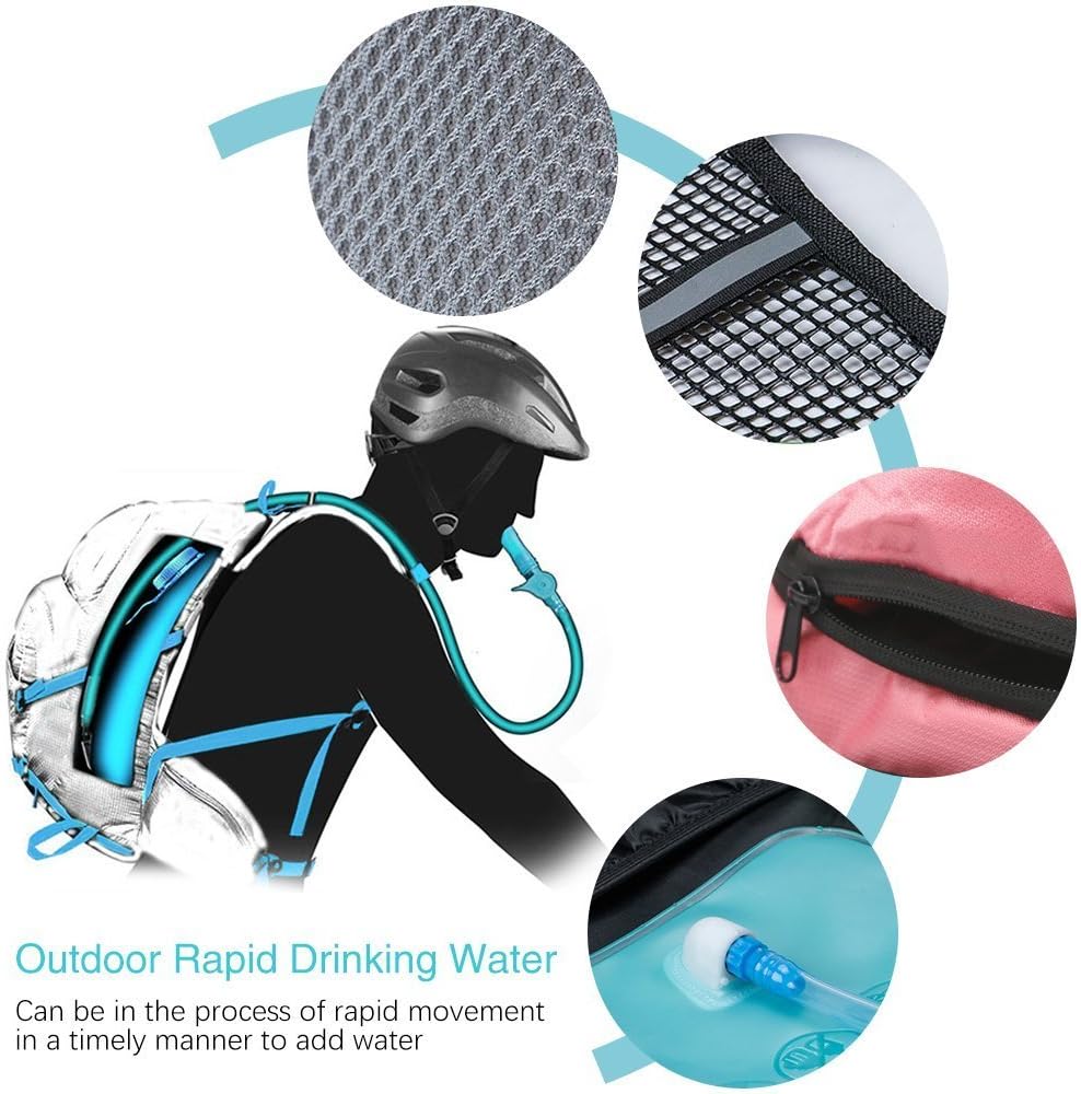 Mochila de agua con vejiga para andar en bicicleta Senderismo, escalar + 2L Bolsa de hidratación