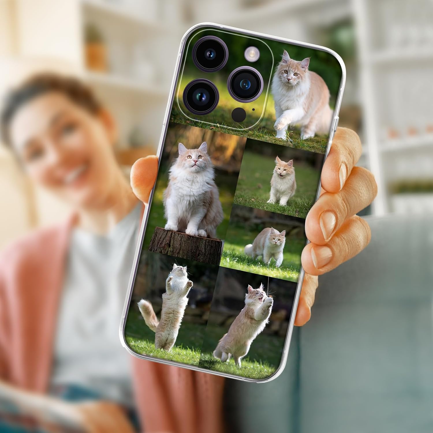 SHOISOWO Funda de teléfono con foto personalizada, con iPhone 15 14 13 12 11 Pro Max Plus Mini XR XS X, diseño de imagen personalizada tu propia