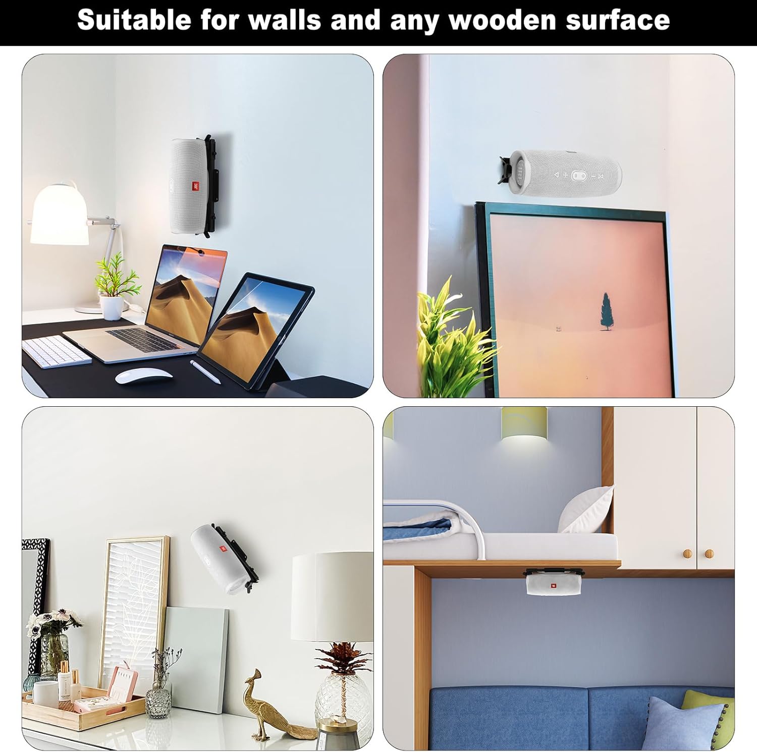 TXEsign Soporte de pared para altavoz JBL Charge 4Charge 5Flip 6Flip 5, soporte de pared de altavoz de metal para altavoz de 5.25 a 7.38 pulgadas