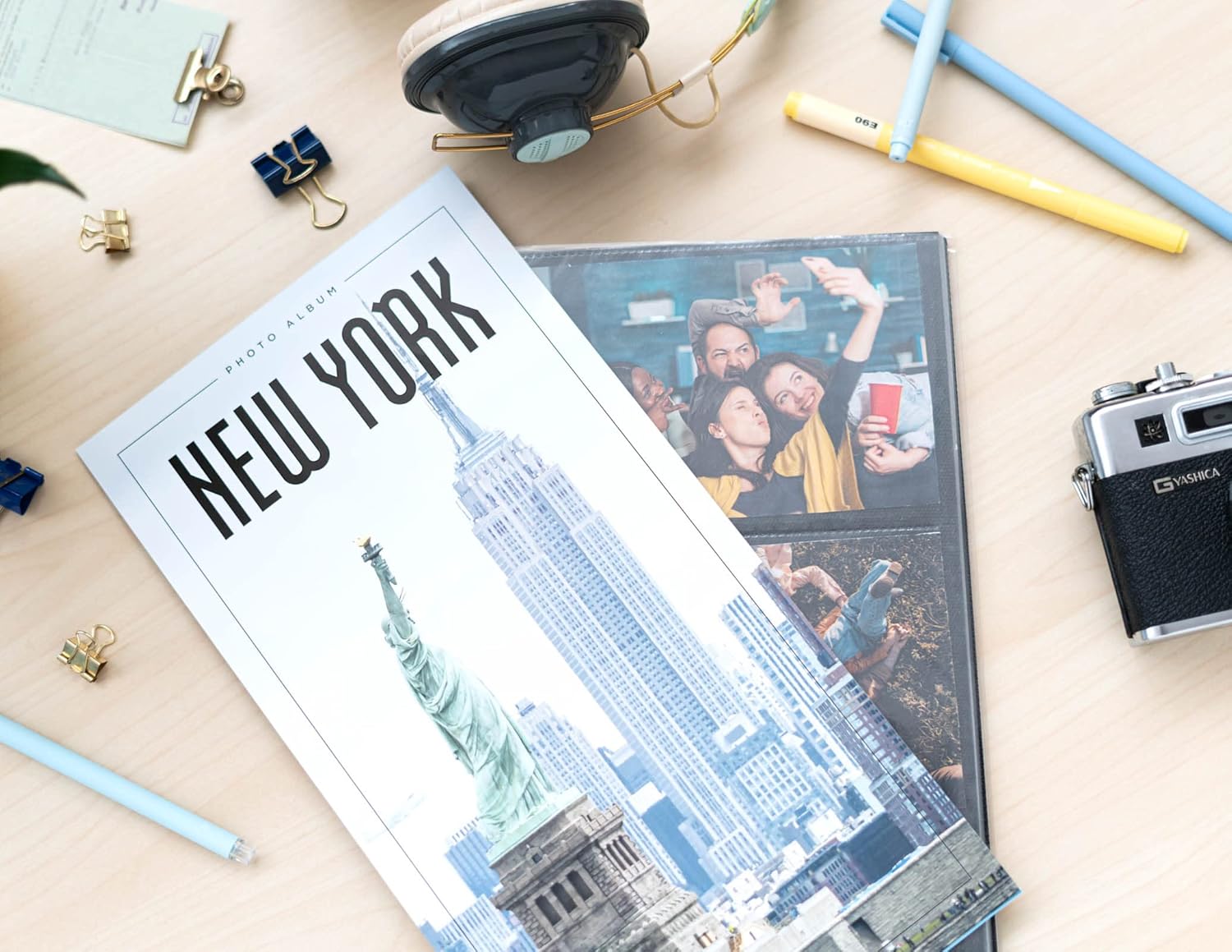 Álbum de fotos oficial de Nueva York – Álbum de fotos de 6 x 4  3.9 x 5.9 in – Álbum de fotos familiar con 96 bolsillos – Regalos para amigos –