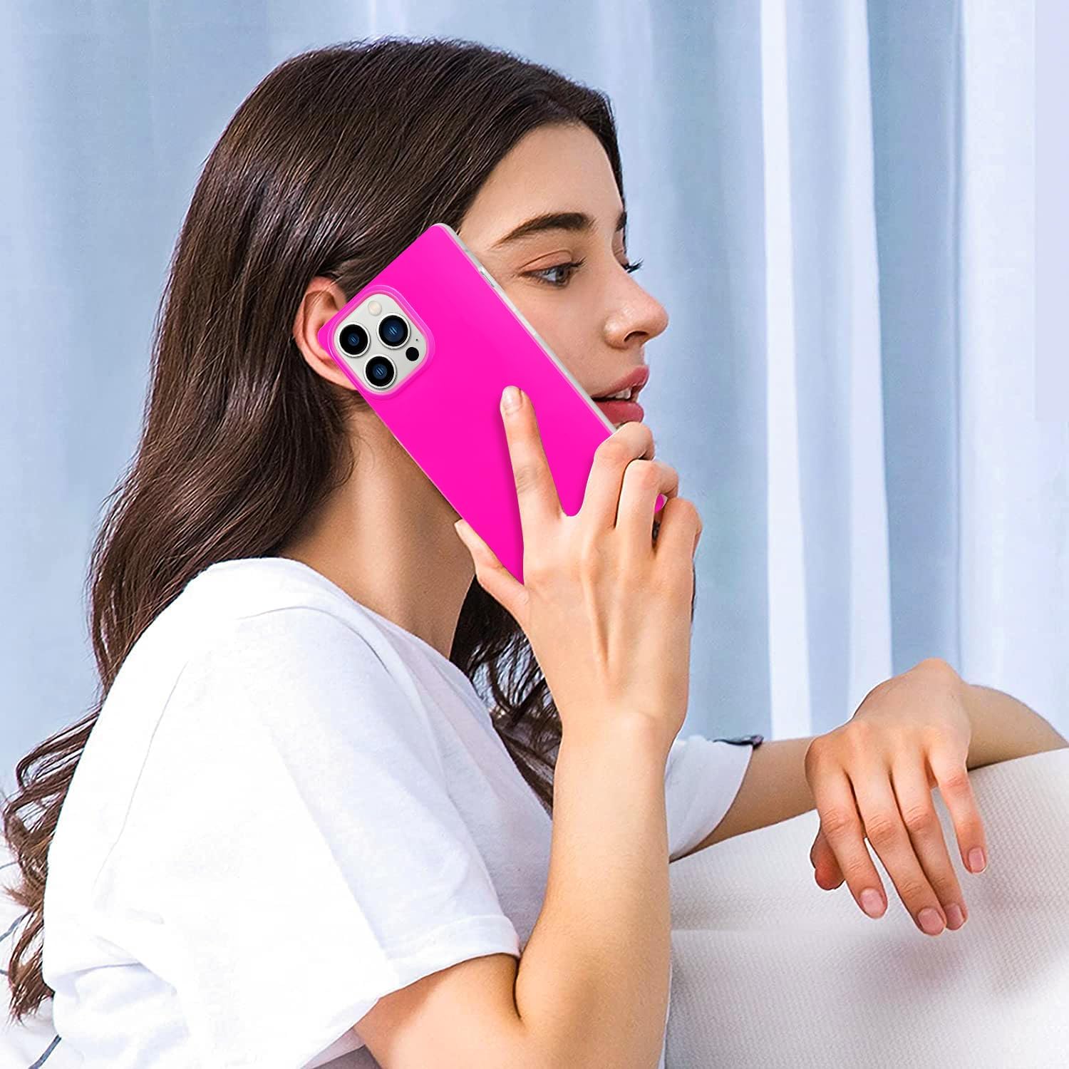 Pevezeda Neon Series – Funda diseñada para iPhone 15 Pro Max de 6.7 pulgadas, bonito diseño retro brillante, a prueba de golpes, para mujeres y