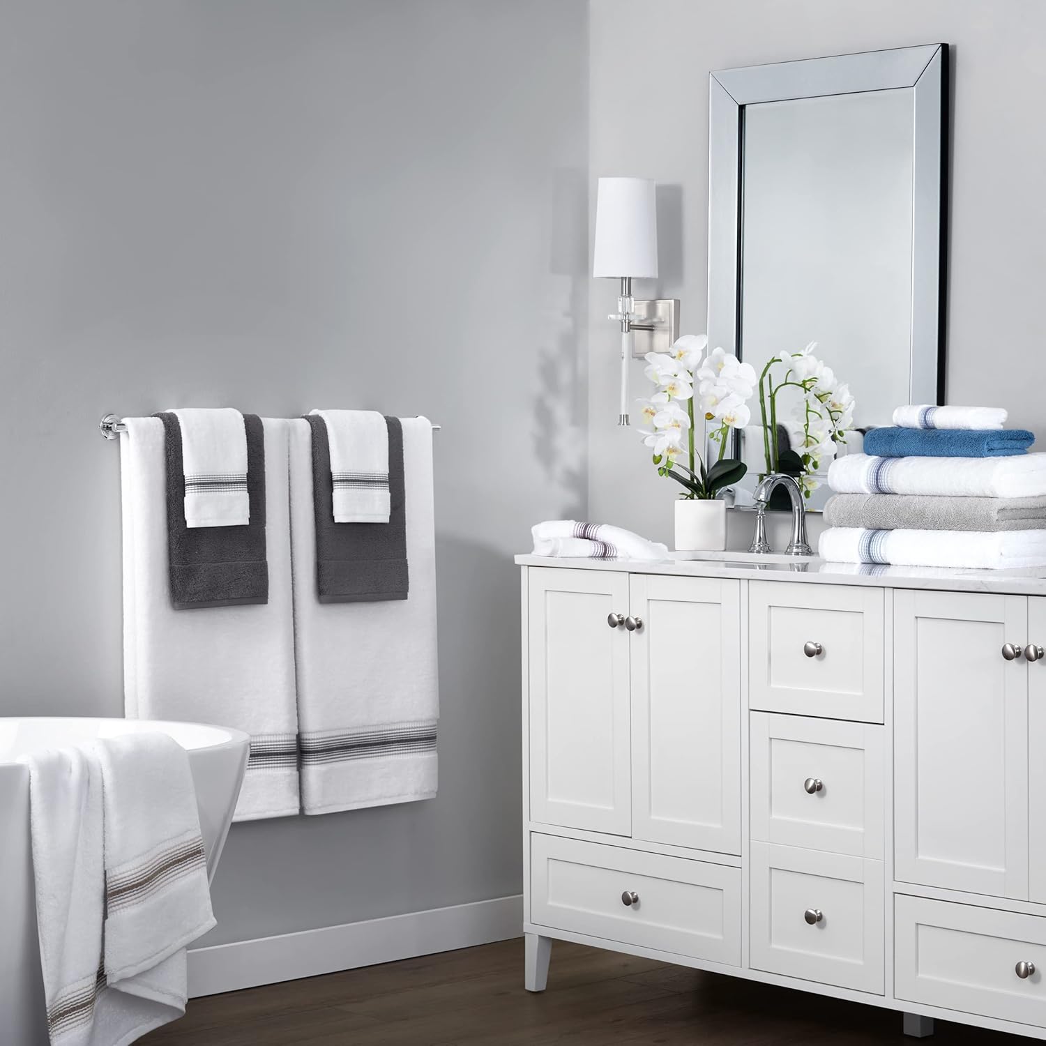Aston & Arden Aegean – Toallas de baño de gran tamaño, ultra suaves, gruesas y absorbentes, 100% algodón turco hilado en anillo, para spa, hotel,