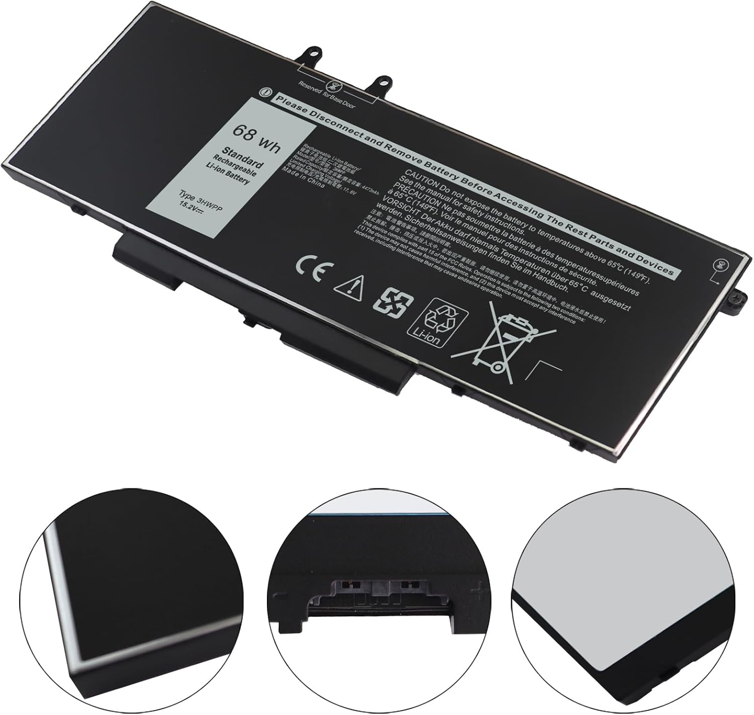68WH 3HWPP – Batería para laptop compatible con Dell Latitude 5410 5510 5501 5401 5411 5511 Precision 3541 3551, Inspiron 7706 2 en 1, Inspiron 17