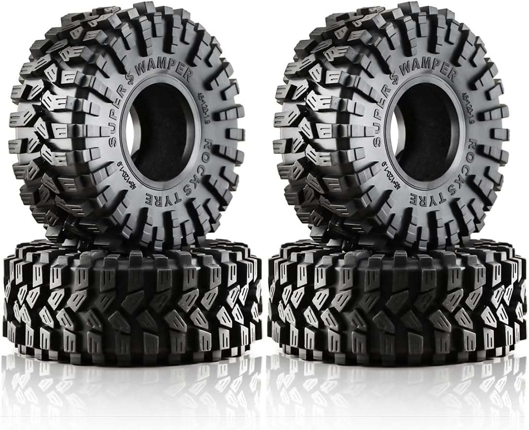 1.9 RC Crawler Neumáticos de 4.724 in con inserto de espuma de goma blanda escala 110 neumáticos para Traxxas TRX4 Axial SCX10 SCX10 II RC4WD D90