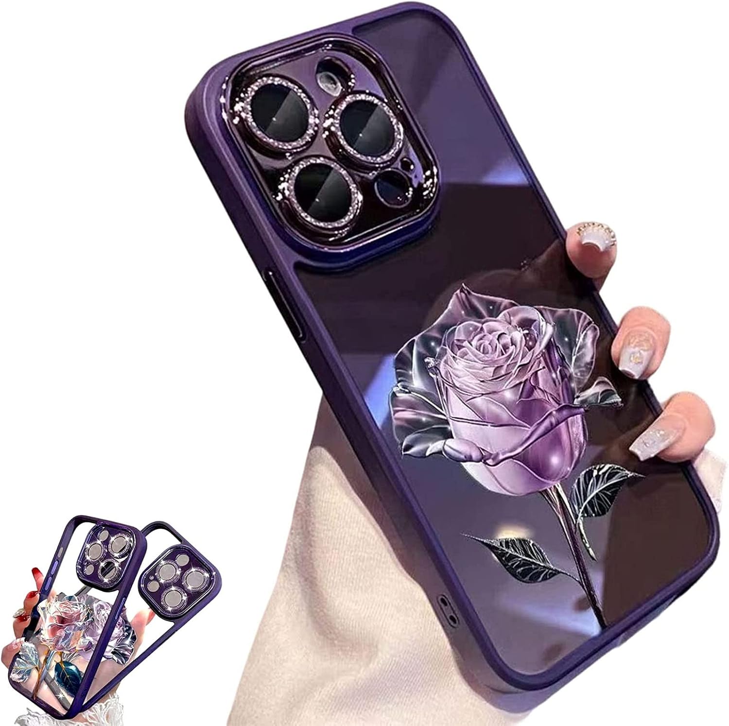 Fairy Rose – Funda para iPhone 14131211 Pro Max (morado, para iPhone 14 Pro Max)