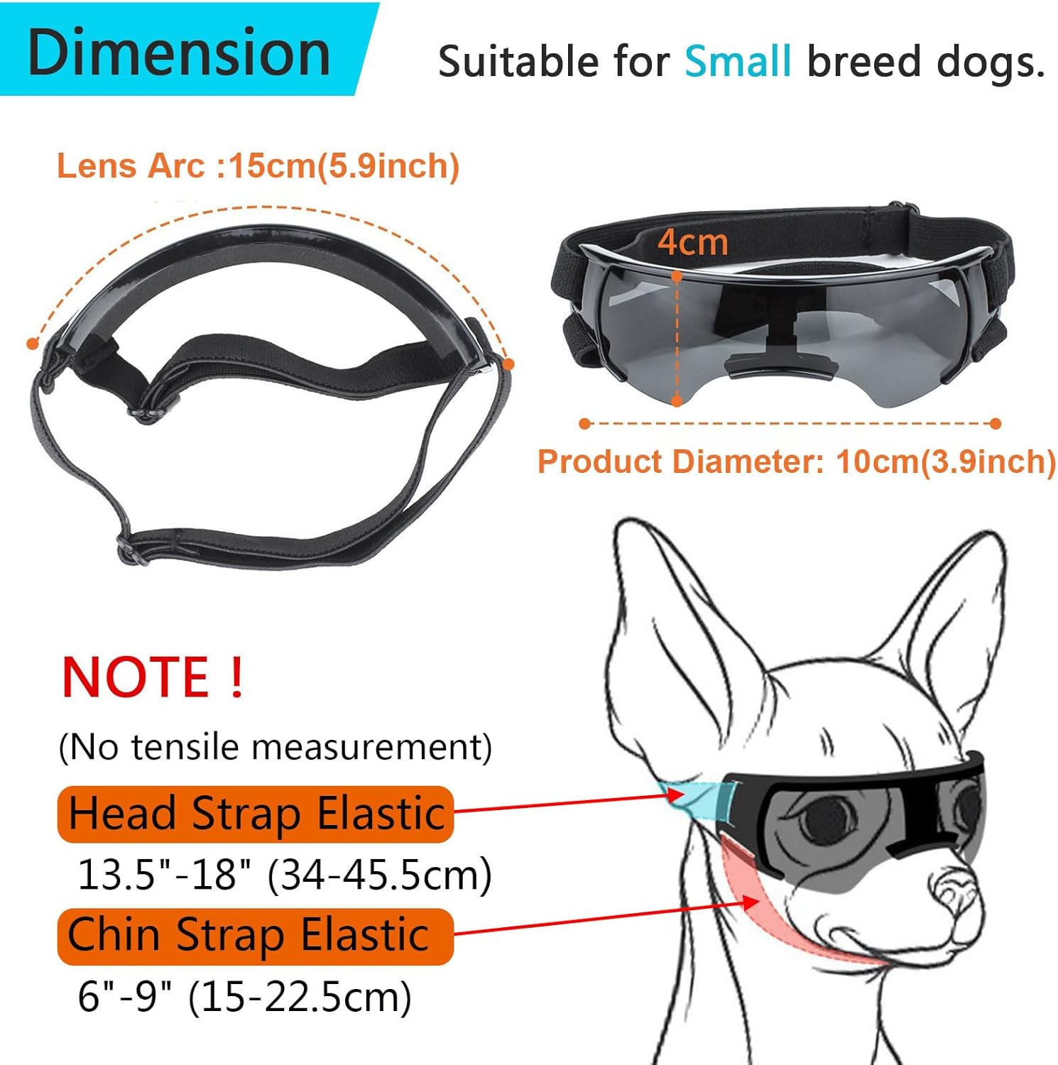 Gafas de sol para perros pequeños, lentes de sol para perros de raza pequeña, protección UV, protección contra el viento, protección contra el polvo