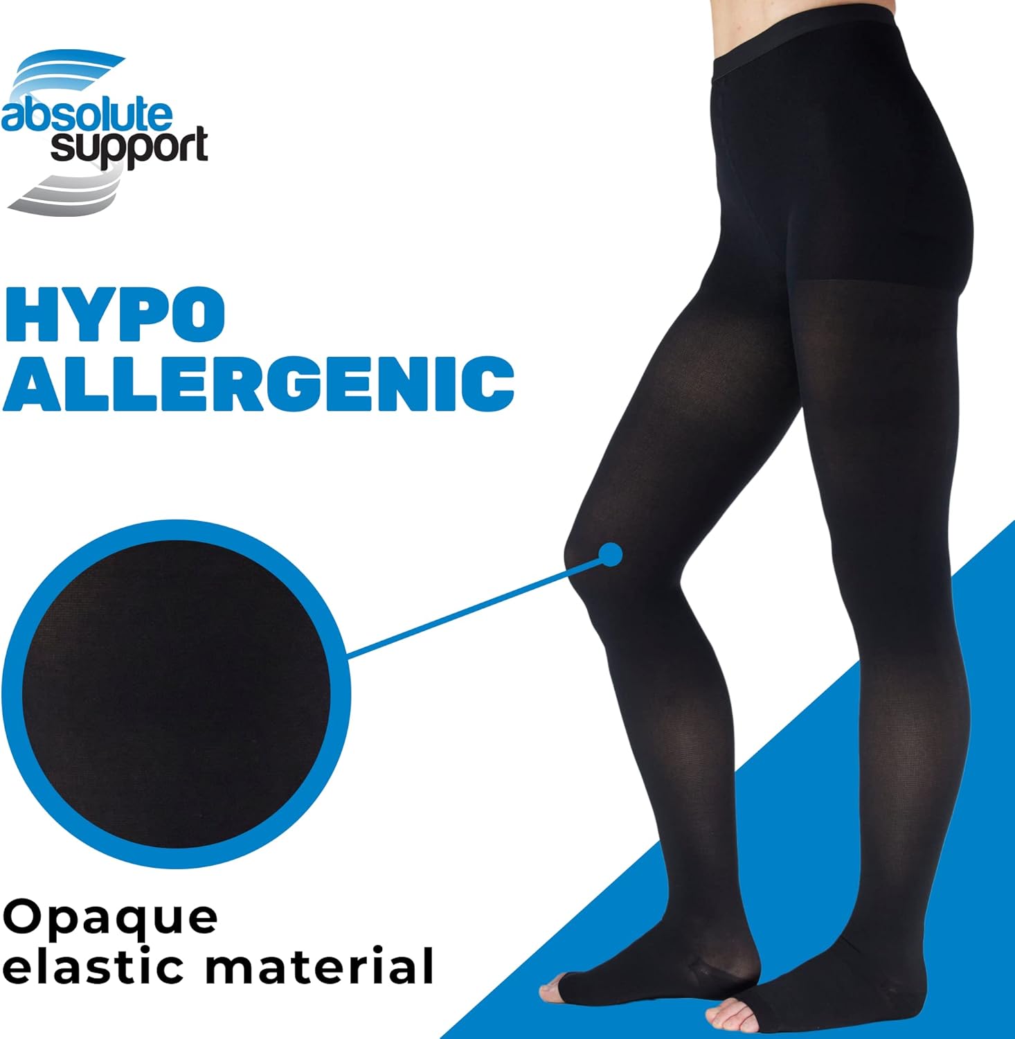(3 pares) Medias de compresión para mujer con punta abierta 20-30mmHg – Venas varicosas
