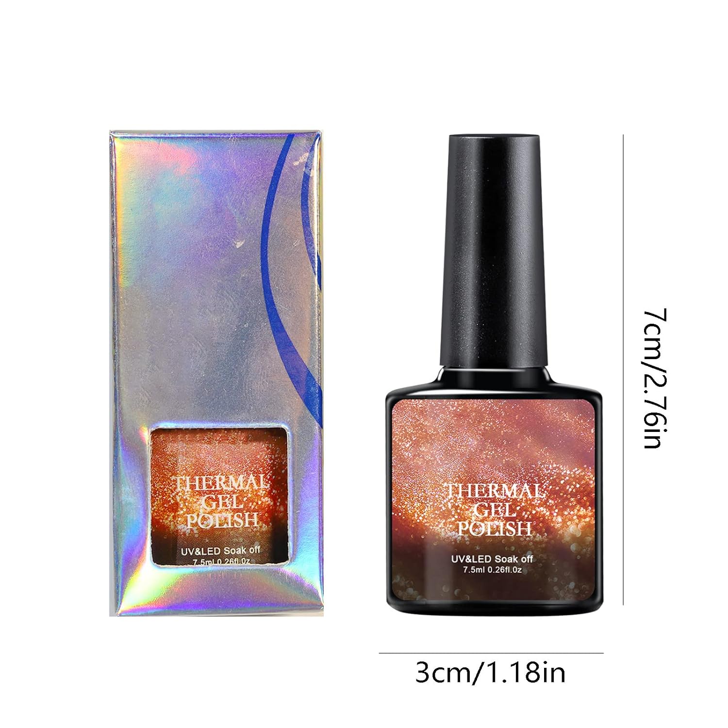 Esmalte de uñas de diamante roto con cambio de temperatura de 8 colores, clásico de hadas, degradado, arte de uñas, regalo para niñas, 0.3 fl oz
