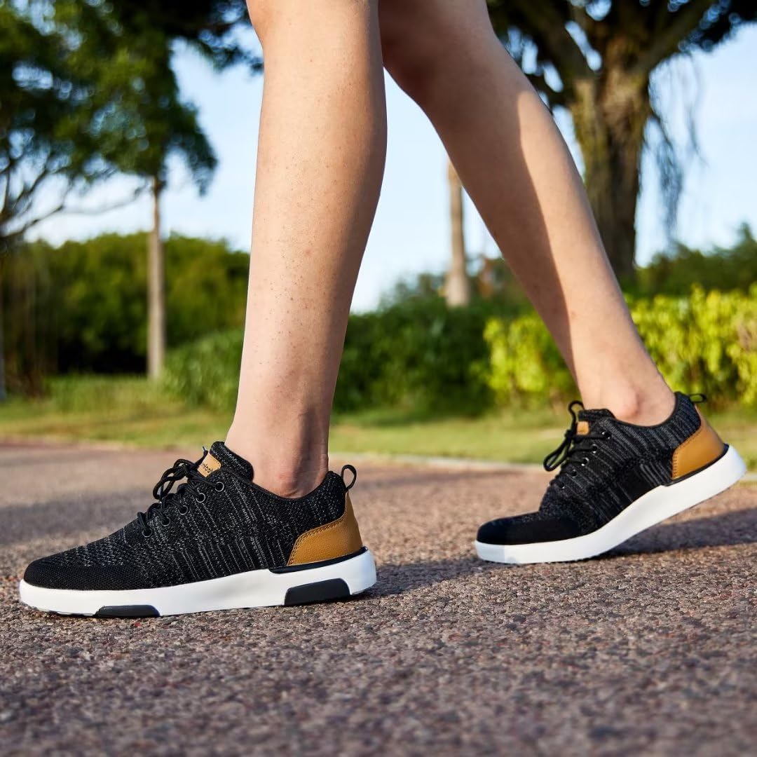 OrthoComfoot Zapatos deportivos ortopédicos ultraligeros para mujer, con soporte de arco con cordones para alivio de la fascitis plantar, tenis