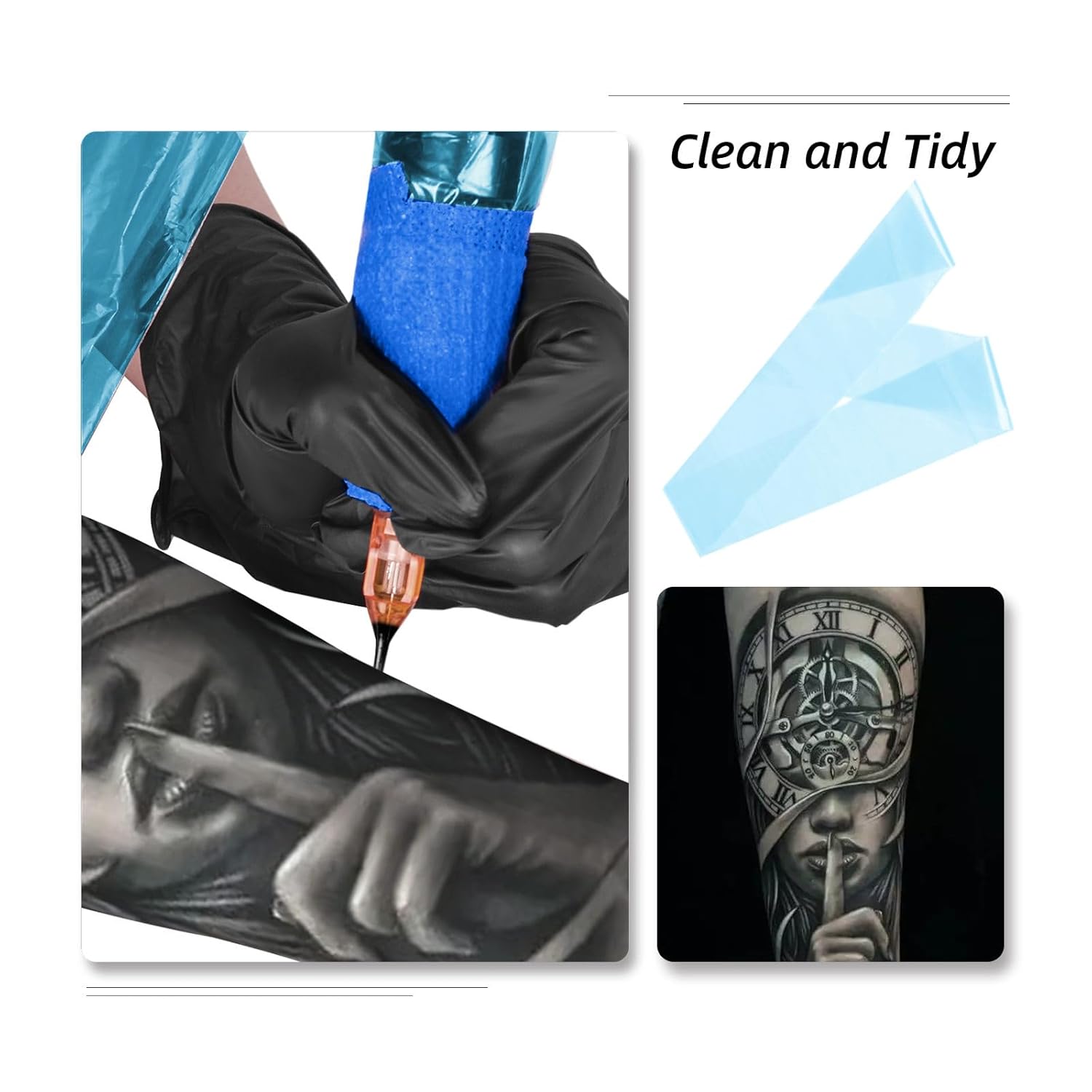 Máquina de tatuaje desechable Clip Cable Set 100 unids Plástico Clip Cable Mangas Tattoo Cord Covers Suministros de tatuaje