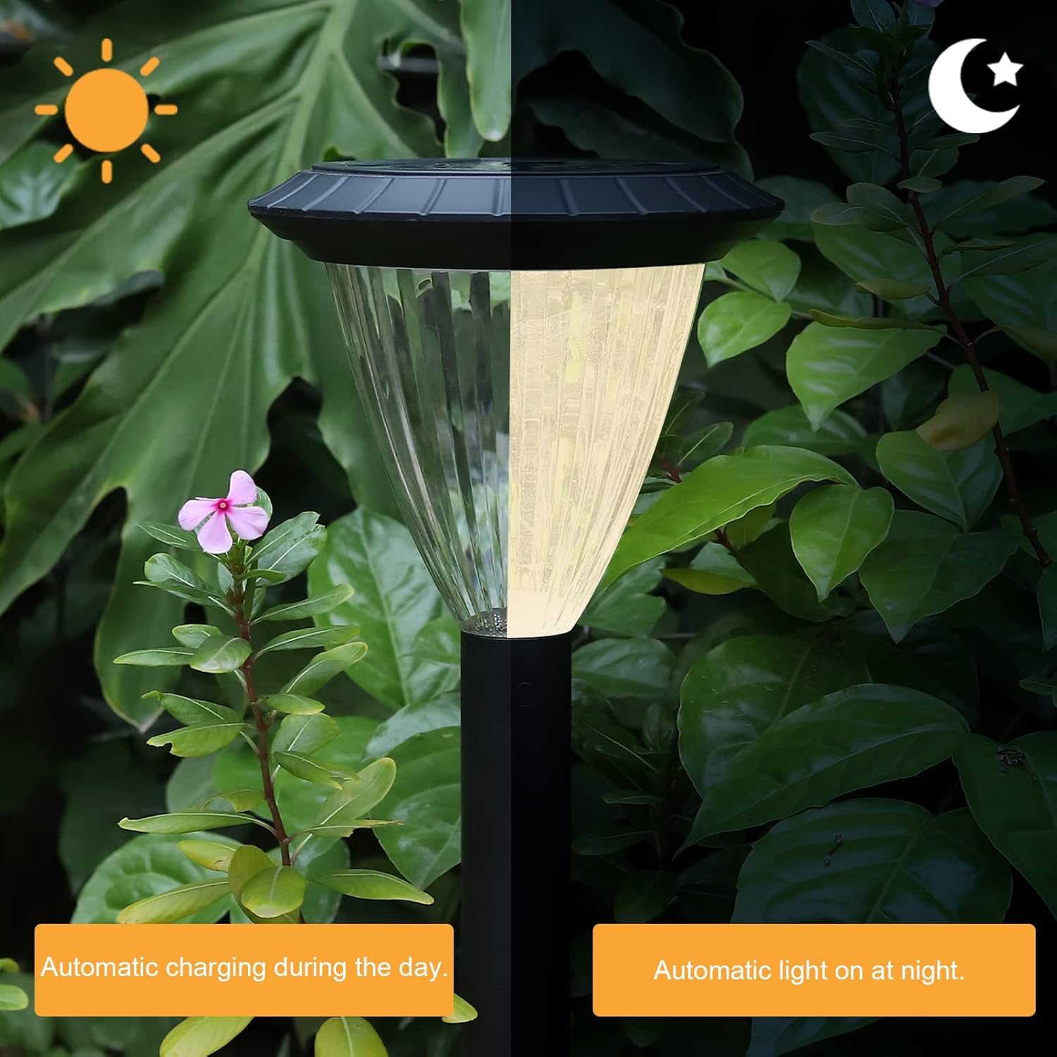 Greenway – Luces solares inteligentes de 50 lúmenes, tecnología inteligente, luz toda la noche, polvo al amanecer, encendido y apagado automático,