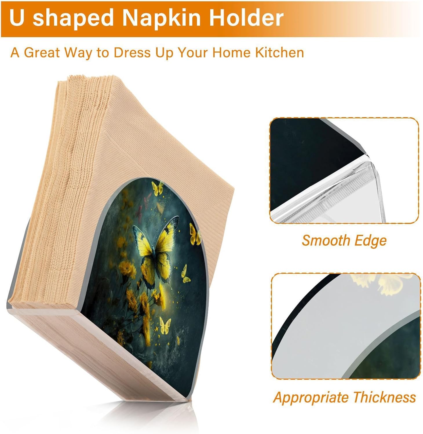 Acrylic Napkin Holder – PaperTowel Holder in Clear – Modern Decorative Guest Napkin Holder for Home Kitchen Dining Party Tables Restaurant