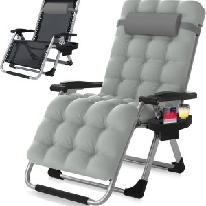 Suteck Zero Gravity – Silla reclinable de camping con cojín extraíble, bloqueo mejorado y soporte para tazas, sillas reclinables de patio Suteck Zero Gravity – Silla reclinable de camping con cojín extraíble, bloqueo mejorado y soporte para tazas, sillas reclinables de patio