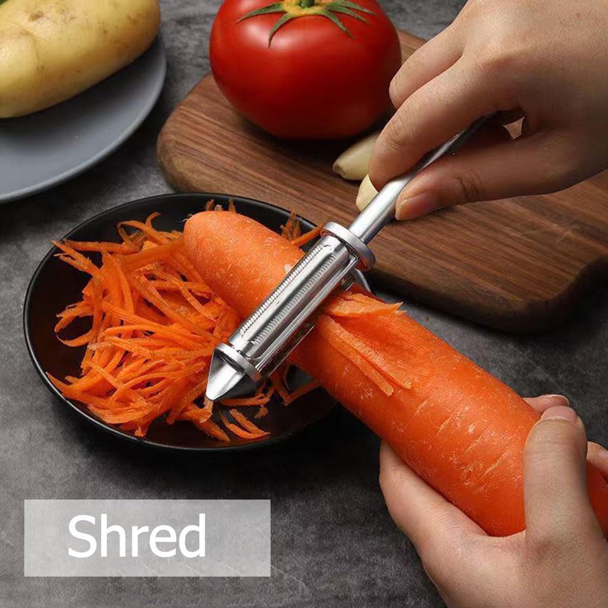 Pelador de verduras todo en uno, pelador de verduras y frutas 3 y 1, cortador de verduras todo en uno, pelador multifuncional de frutas y verduras,