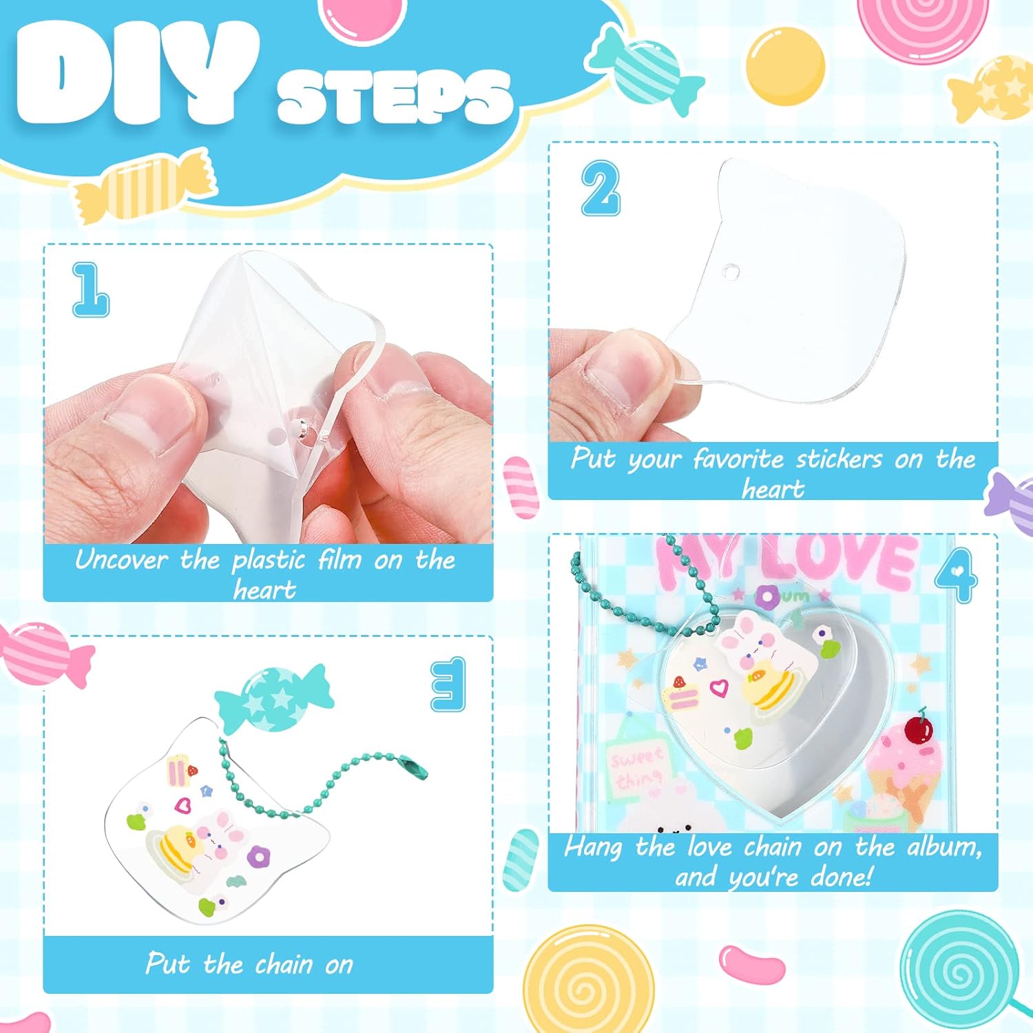 Juego de 3 mini álbumes de fotos de 3 pulgadas, carpeta Kpop para tarjetas fotográficas Kpop, álbum Kpop con colgante y llavero para coleccionar