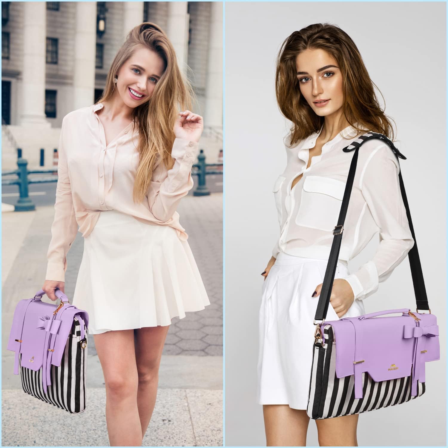 MATEIN Bolsa de mano para laptop para mujer, 15.6 pulgadas, bonita funda para computadora con bolsillo RFID para enfermeras profesoras, bolso de