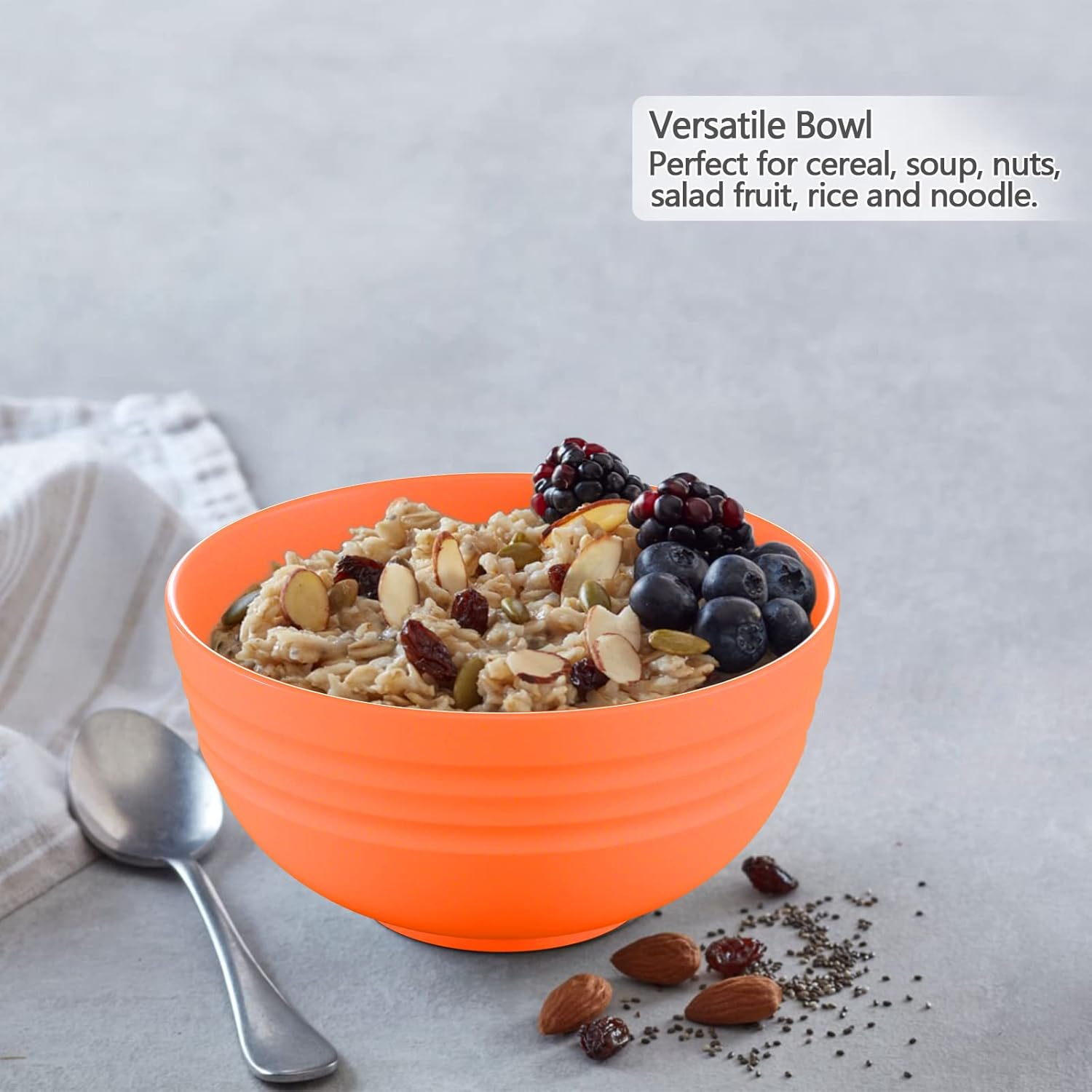 Homestockplus Juego de 6 cuencos de cereales irrompibles de 25 onzas, aptos para microondas y lavavajillas, sin BPA, para servir sopa, avena, pasta