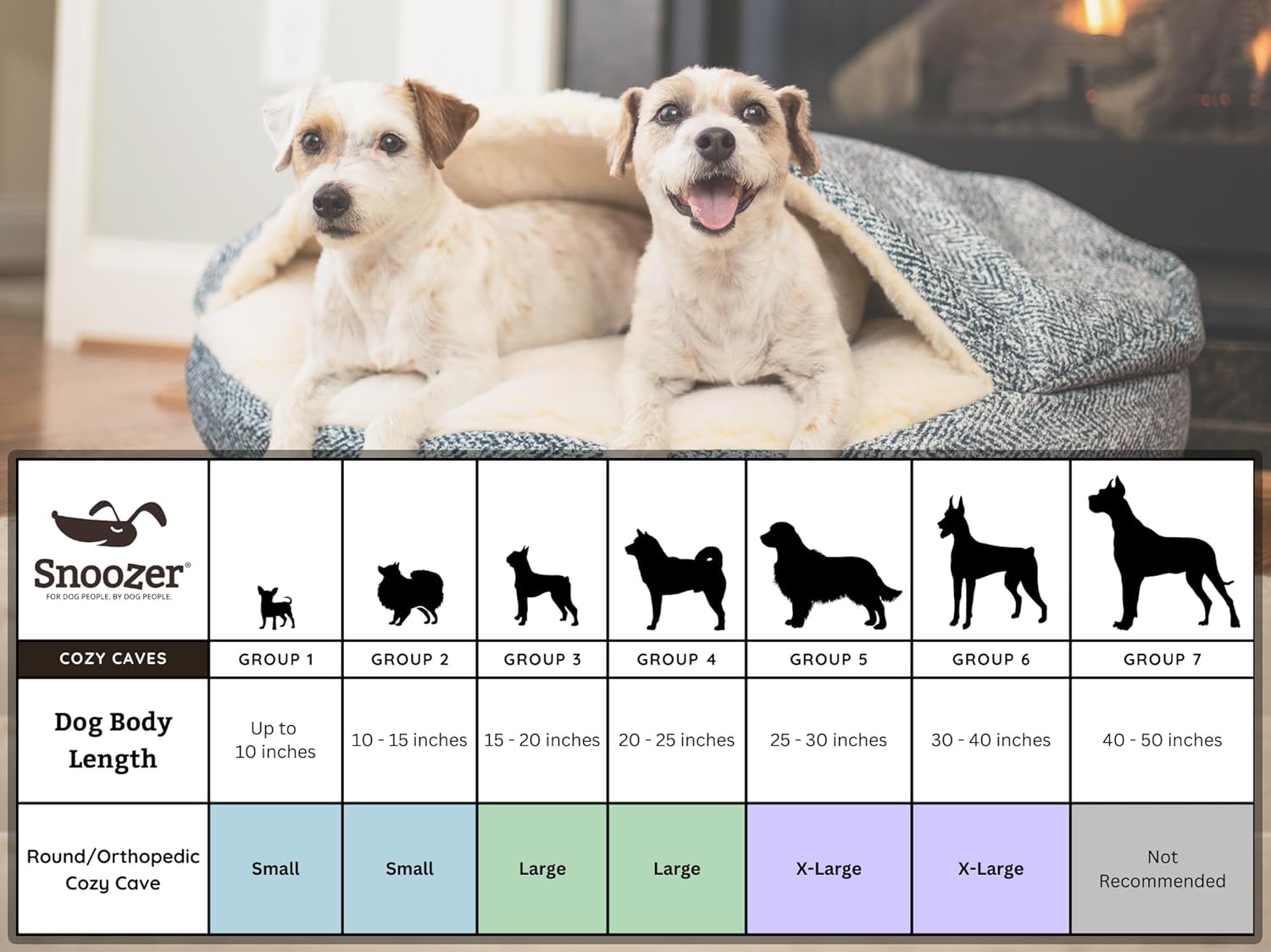 Snoozer Cama acogedora para mascotas de lujo, colección Wag, extra grande – Pedigree Denim