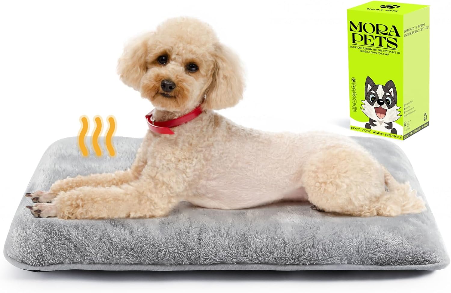 Mora Pets Almohadilla impermeable para jaula de perro, cama ultra suave para mascotas, con funda extraíble lavable, parte inferior antideslizante,