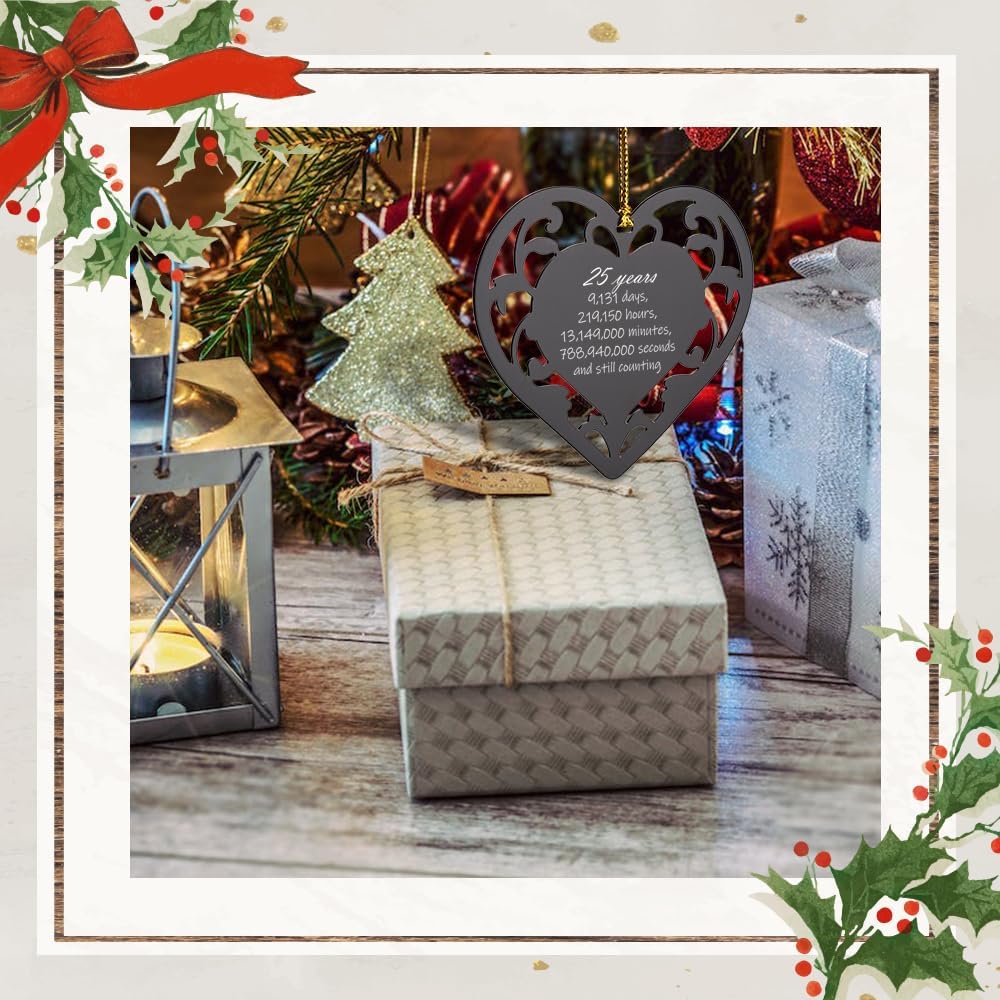 Adorno de 25 aniversario para novia, regalos de despedida de soltera, regalo de compromiso de boda para pareja, regalo de boda para recién casados,