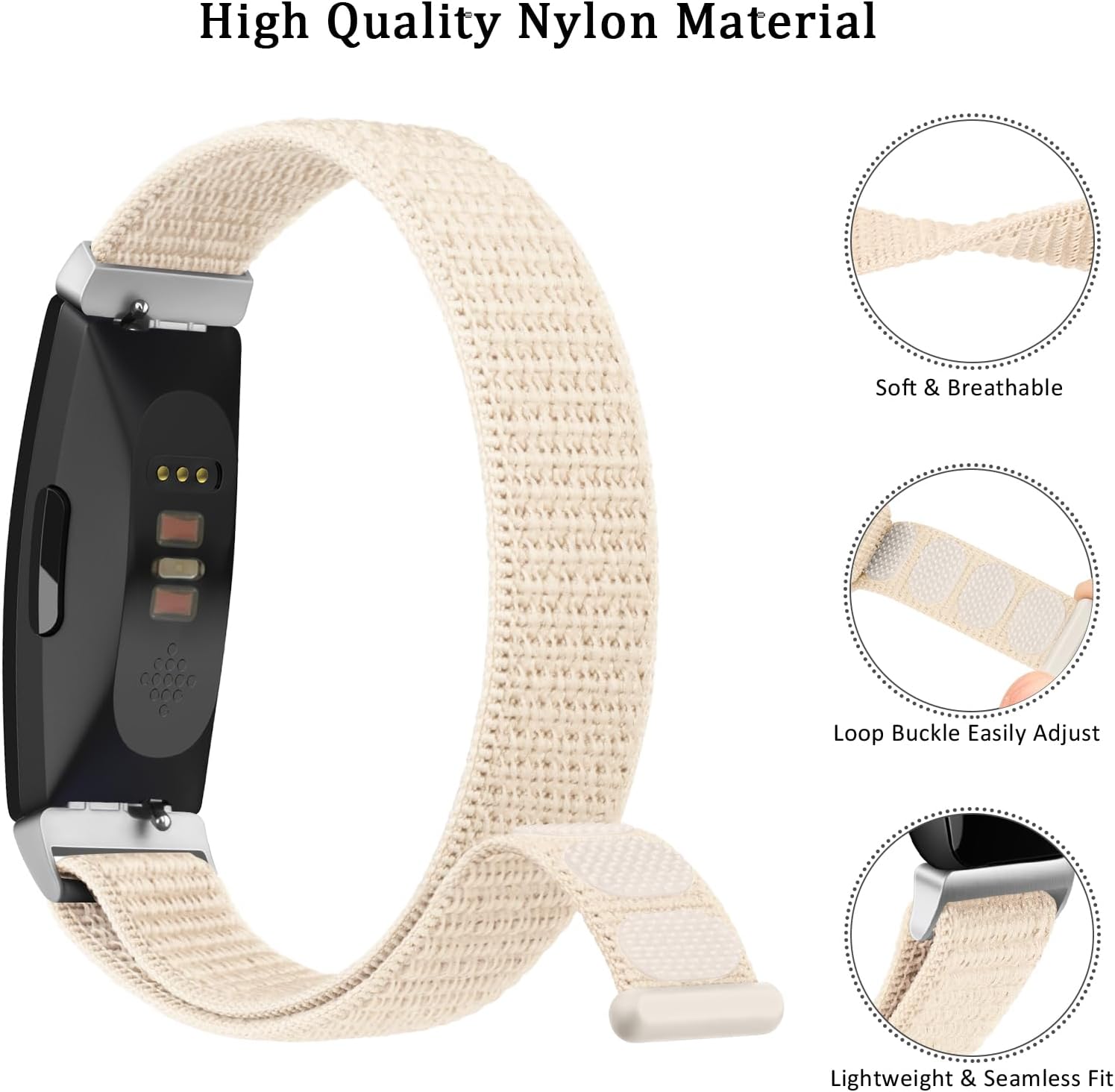 Correa de nailon para Fitbit Inspire 3 bandas para mujeres y hombres, correa deportiva de repuesto compatible con Fitbit Inspire 3 Smartwatch